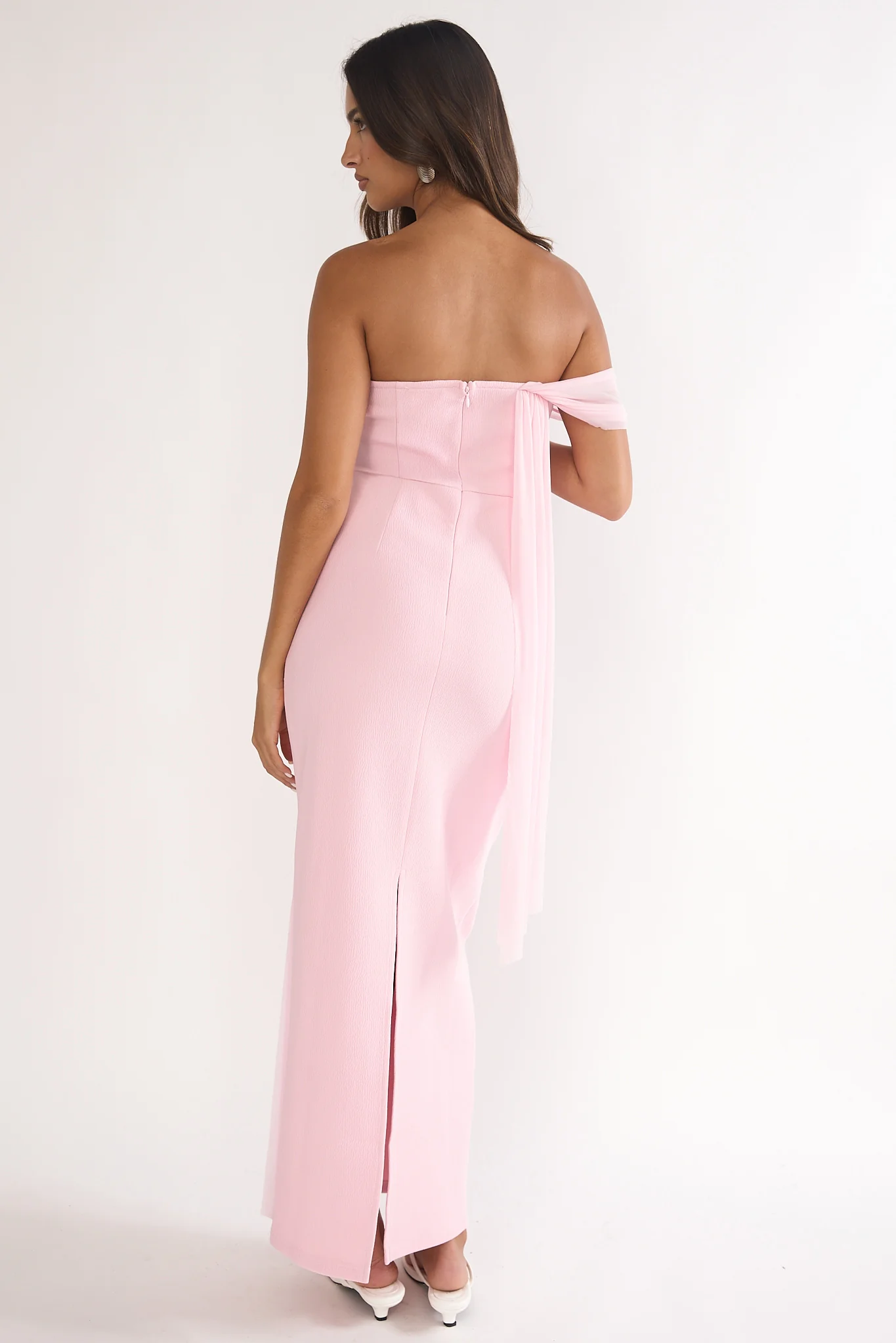 Chiavari Waist Drape Maxi Dress Pink - Image 2