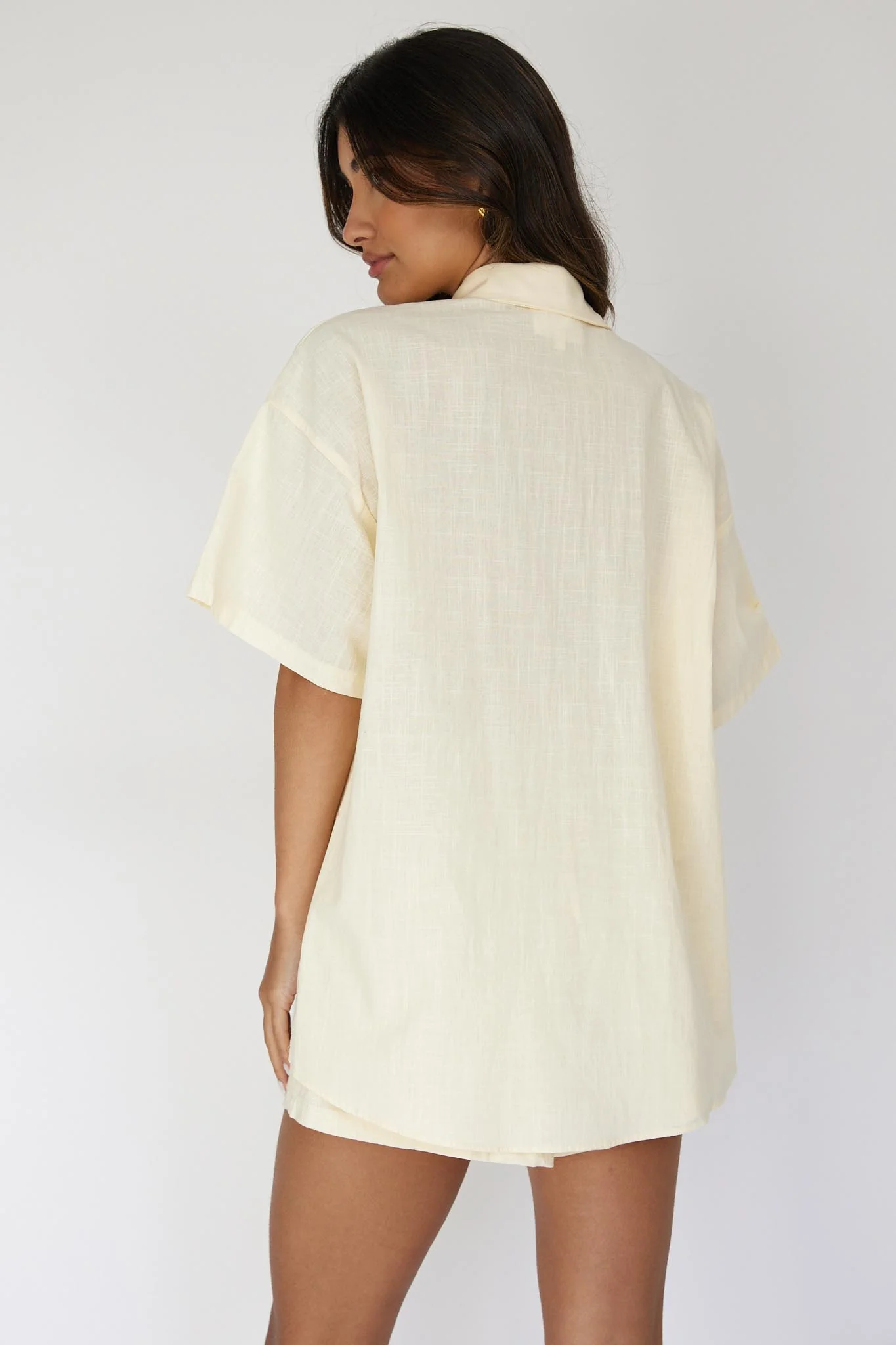 Ciao Ciao Embroidered Button-Up Shirt Butter - Image 2