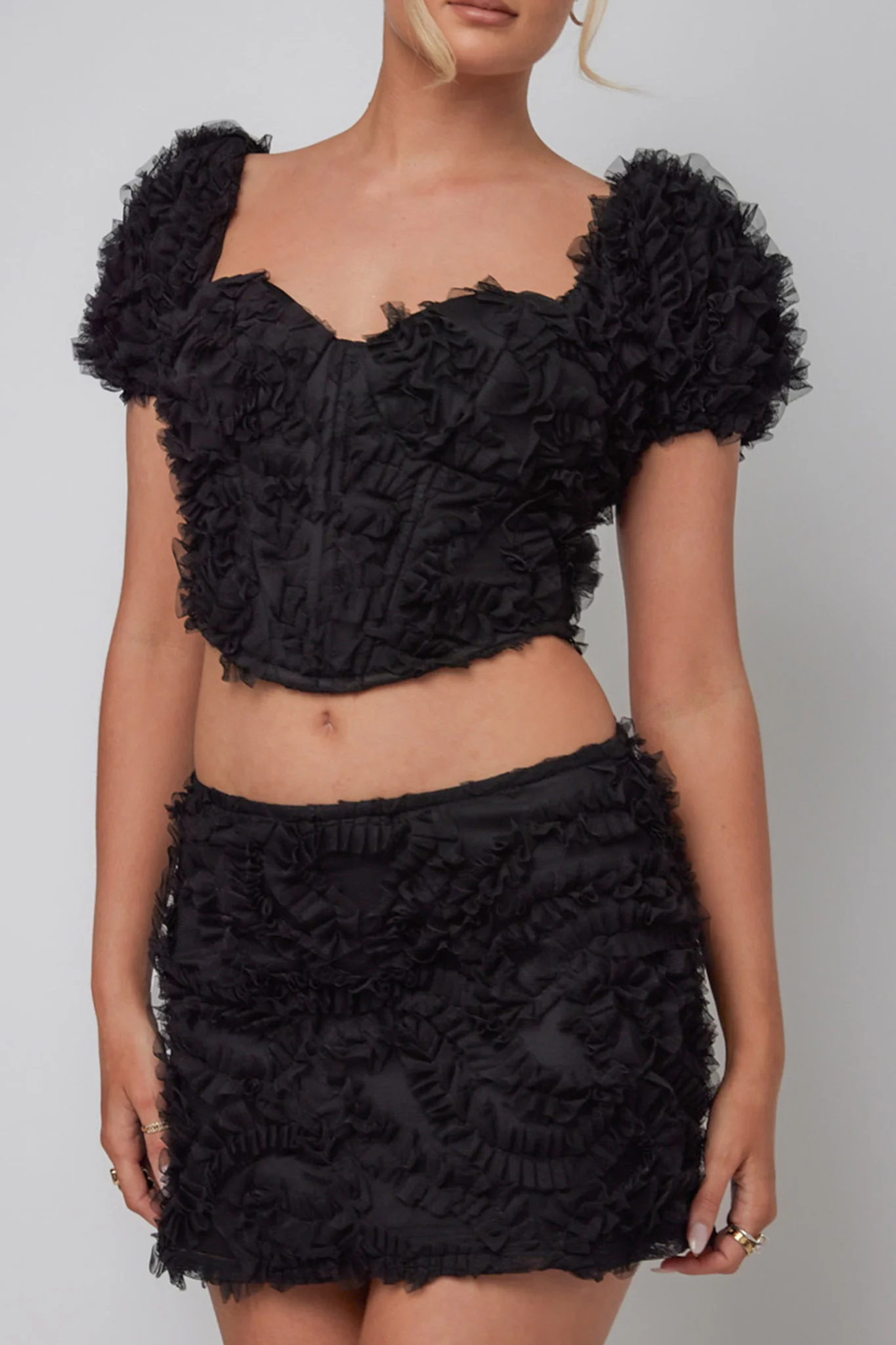 Cielito Embellished Crop Top Black - Image 5