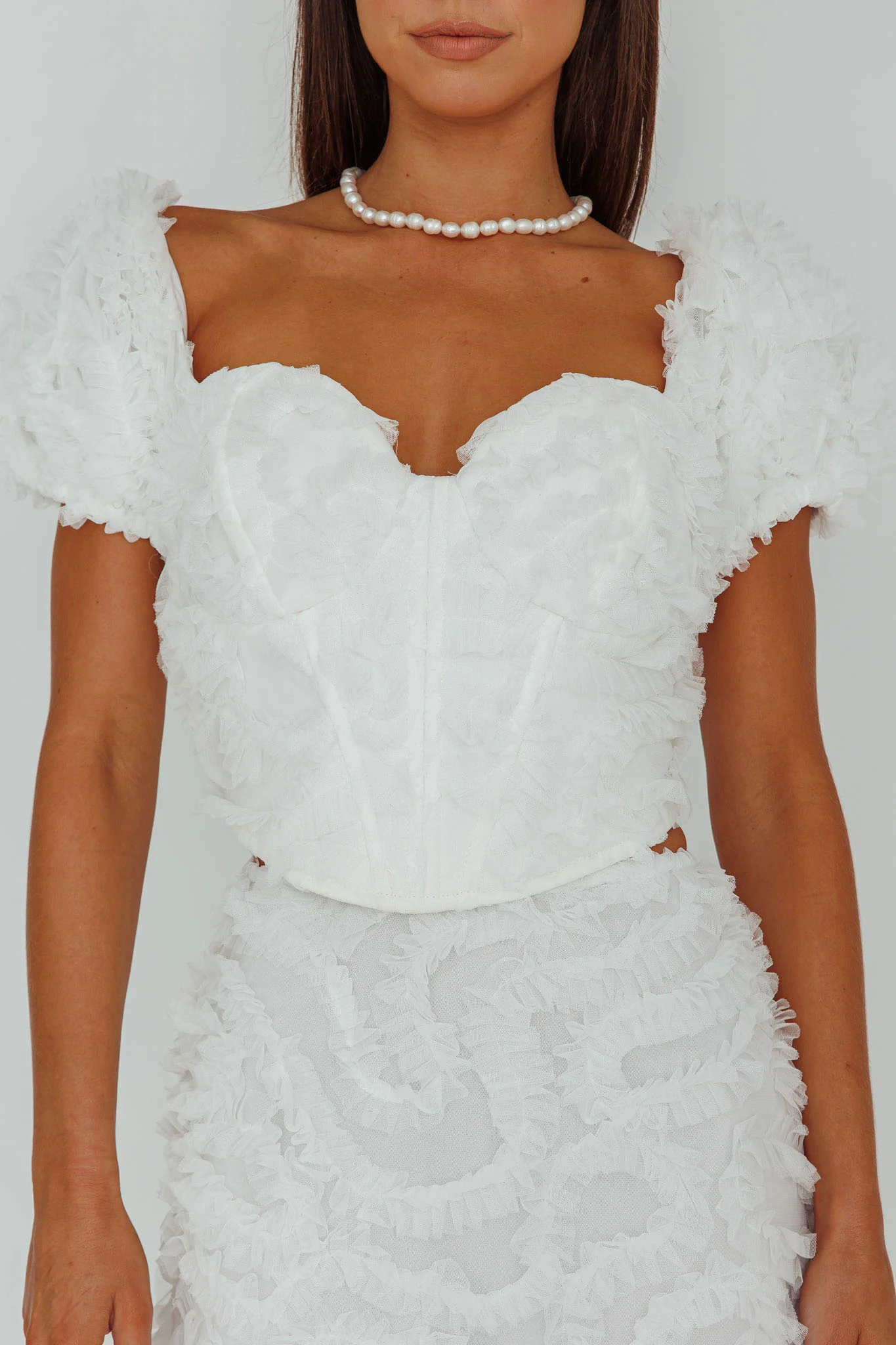 Cielito Embellished Crop Top White - Image 4