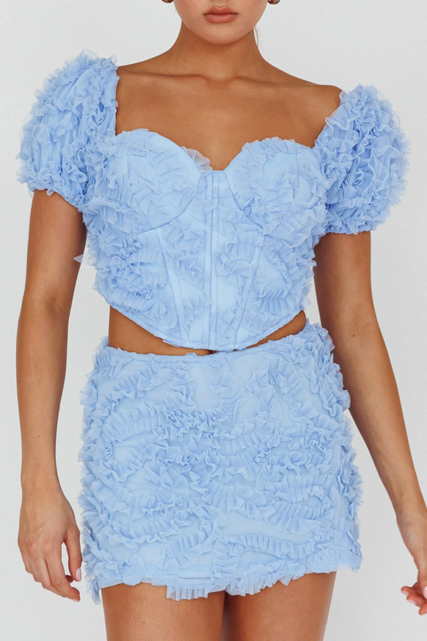 Cielito Embellished Mini Skirt Light blue - Image 4