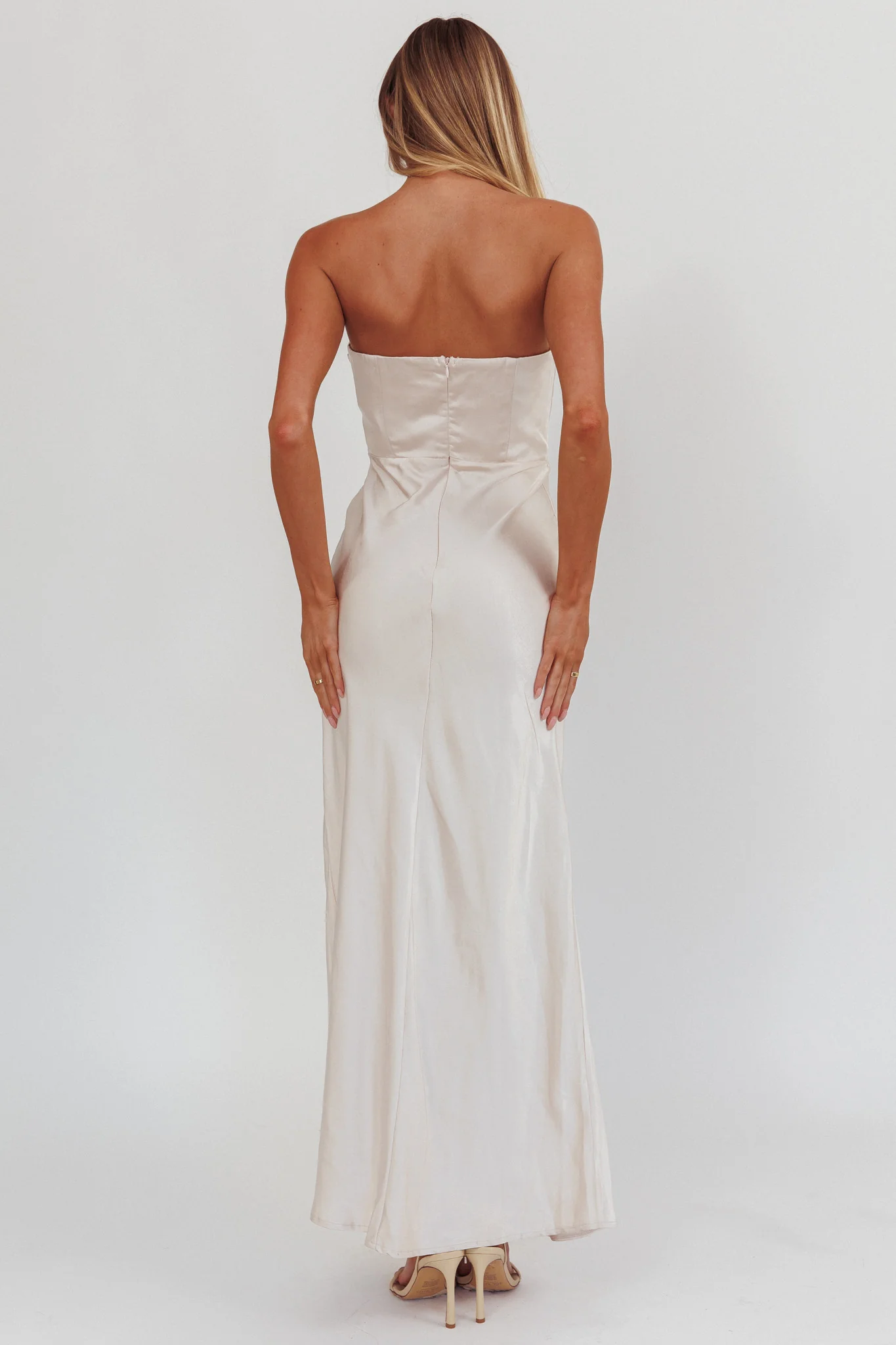 City Of Stars Strapless Maxi Dress Champagne - Image 2