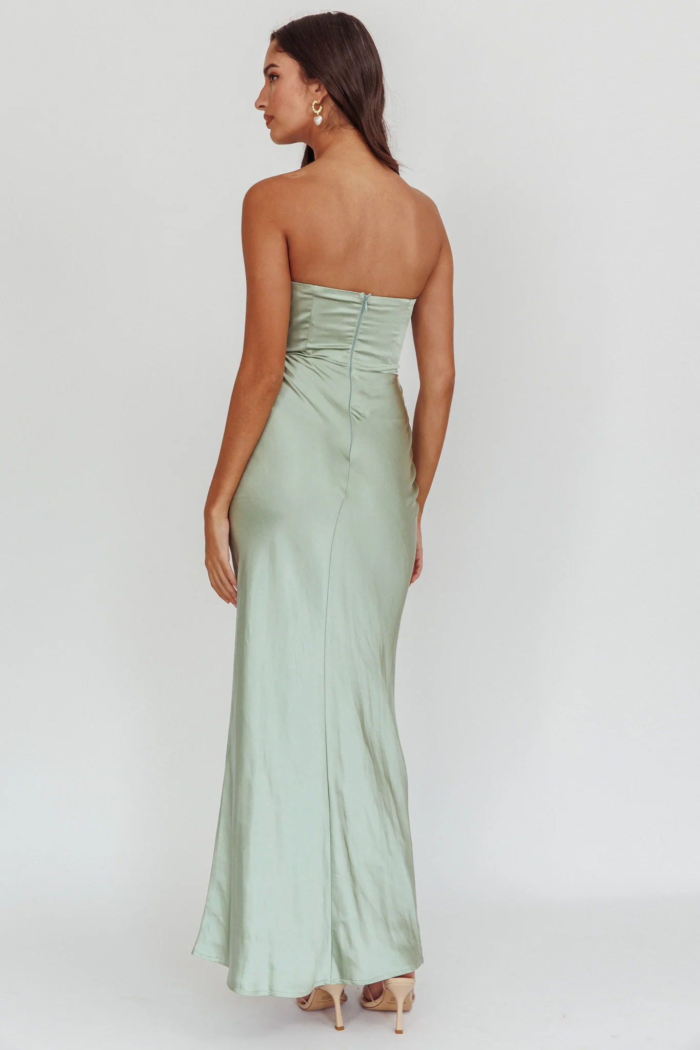 City Of Stars Strapless Maxi Dress Pistachio - Image 2