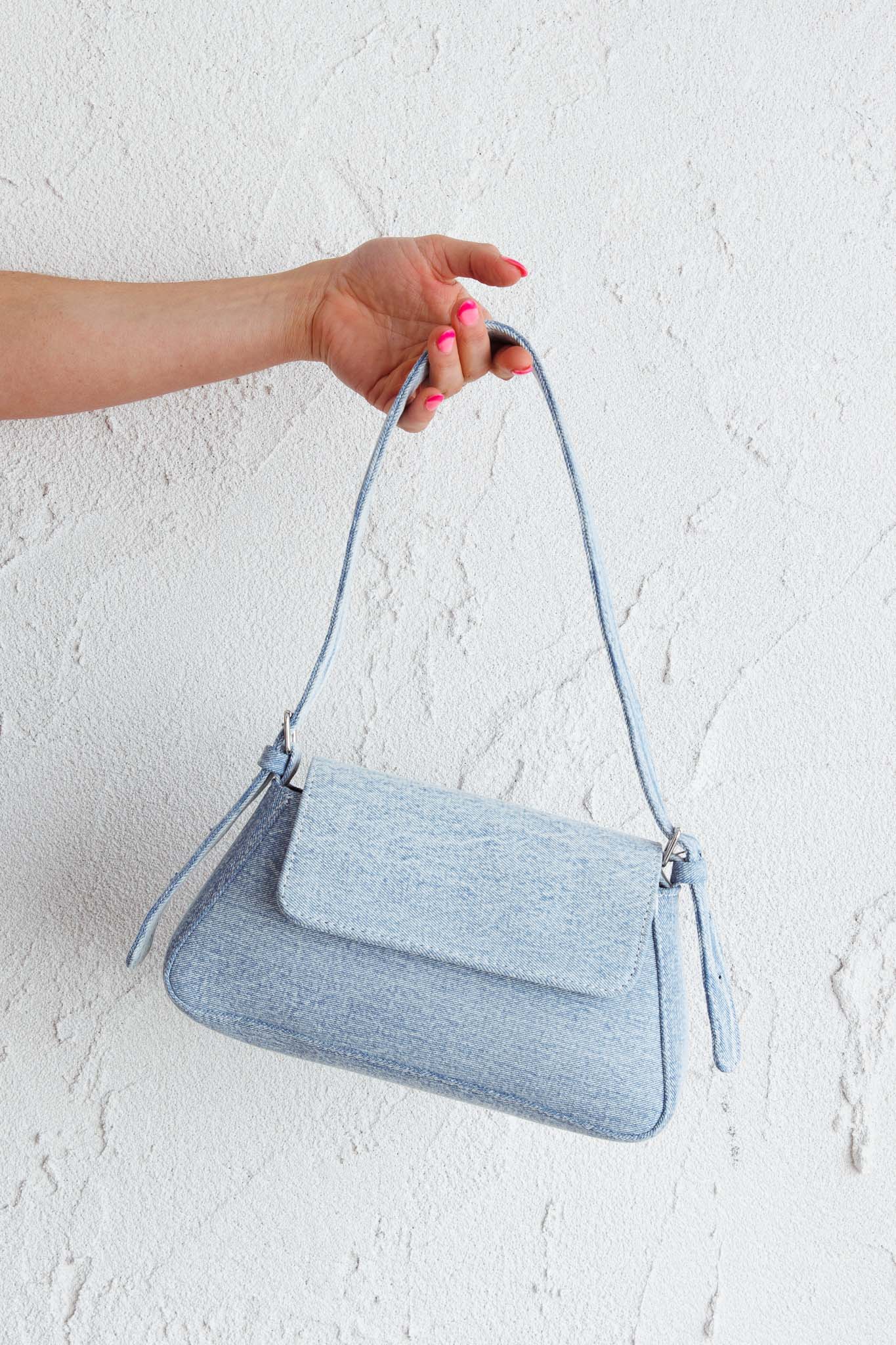 Claire Shoulder Bag With Flap Denim - Image 4