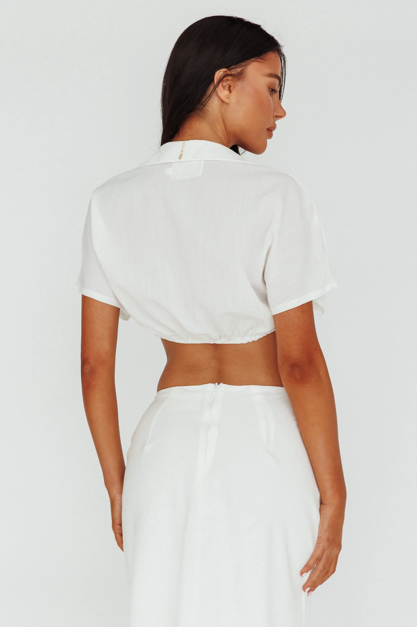 Coast To Coast Tied Crop Top White - Image 2