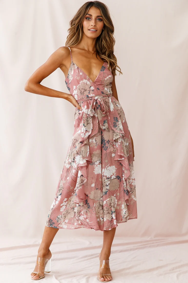 Constance Thin Strap Midi Jumpsuit Rose - Image 2