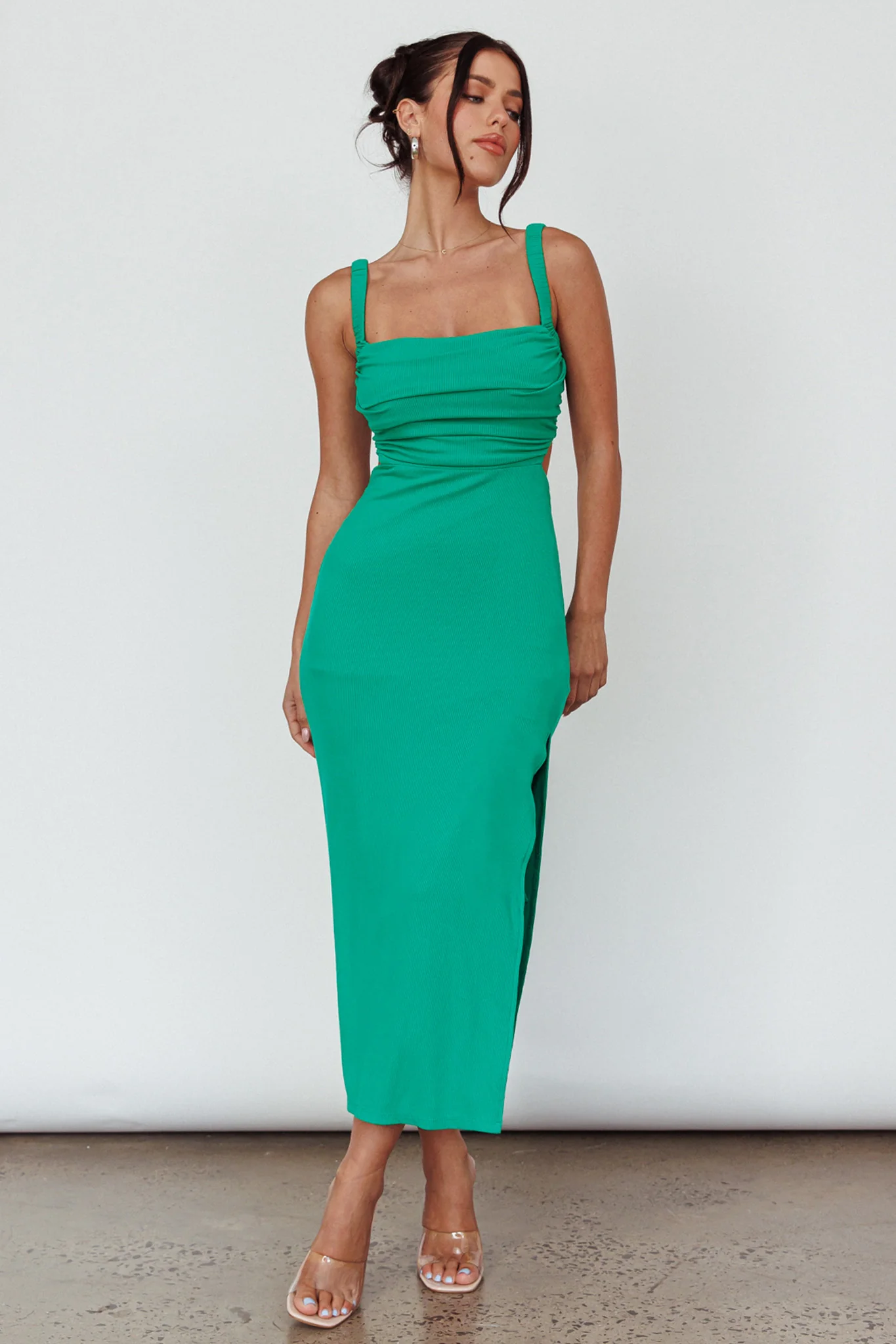 Cosmic Love Strappy Back Midi Dress Green - Image 5