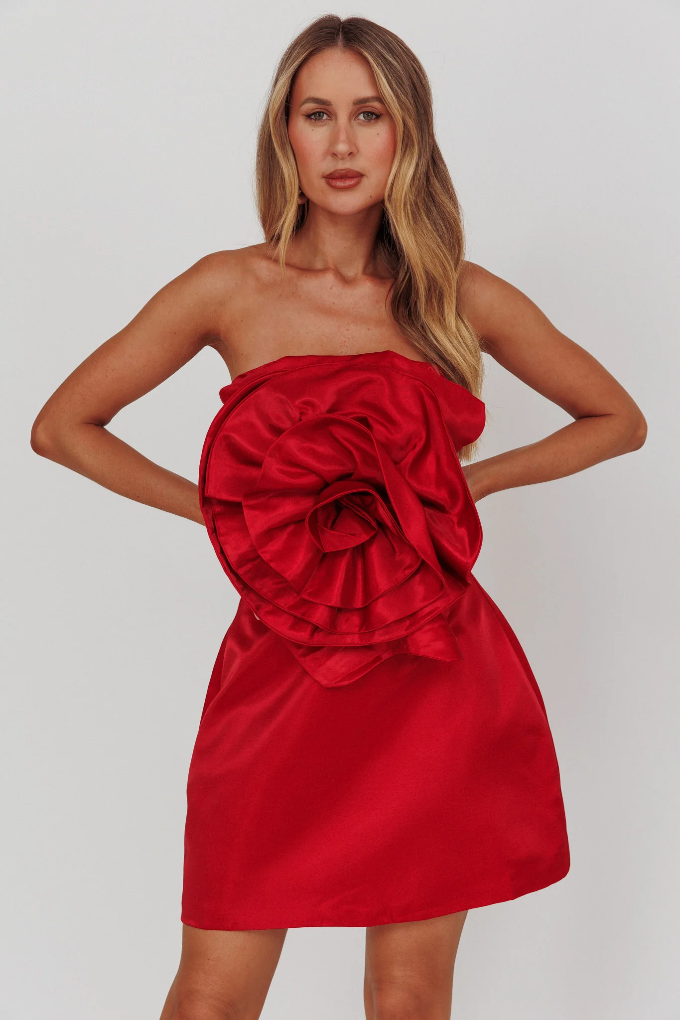 Count Down A-Line Mini Skirt Red - Image 2