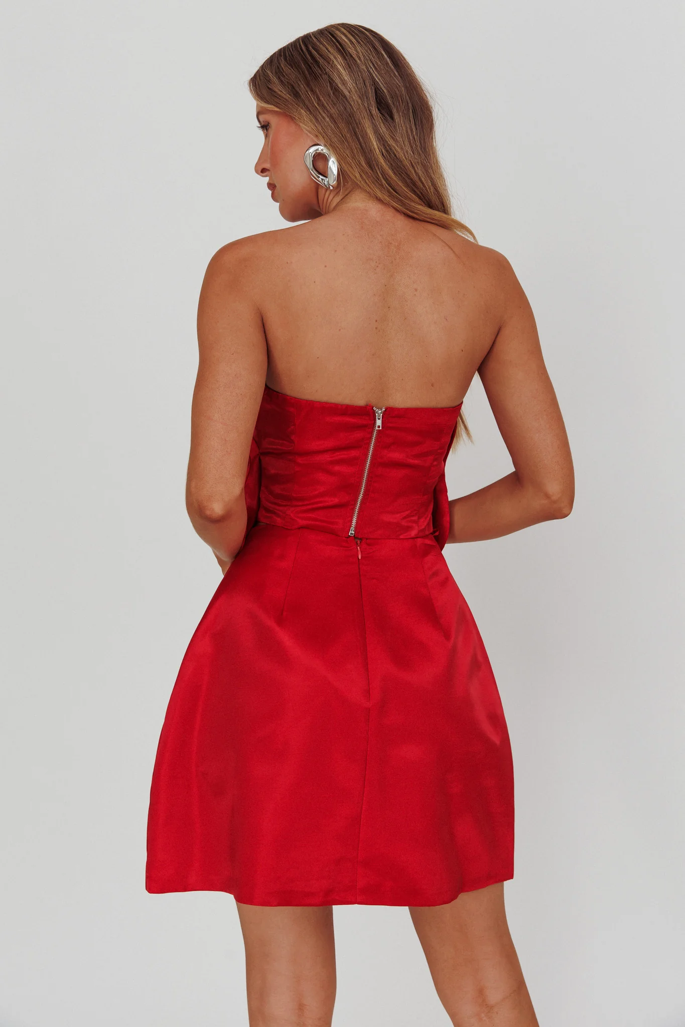 Count Down A-Line Mini Skirt Red - Image 4