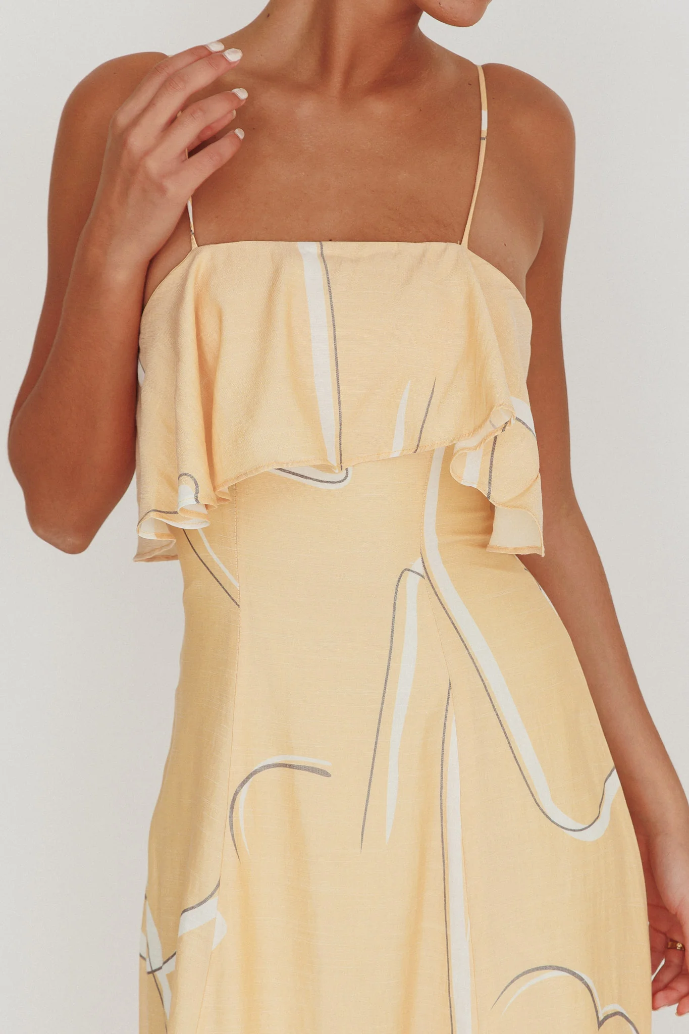 Cressida Line Ruffle Maxi Dress Mango - Image 4