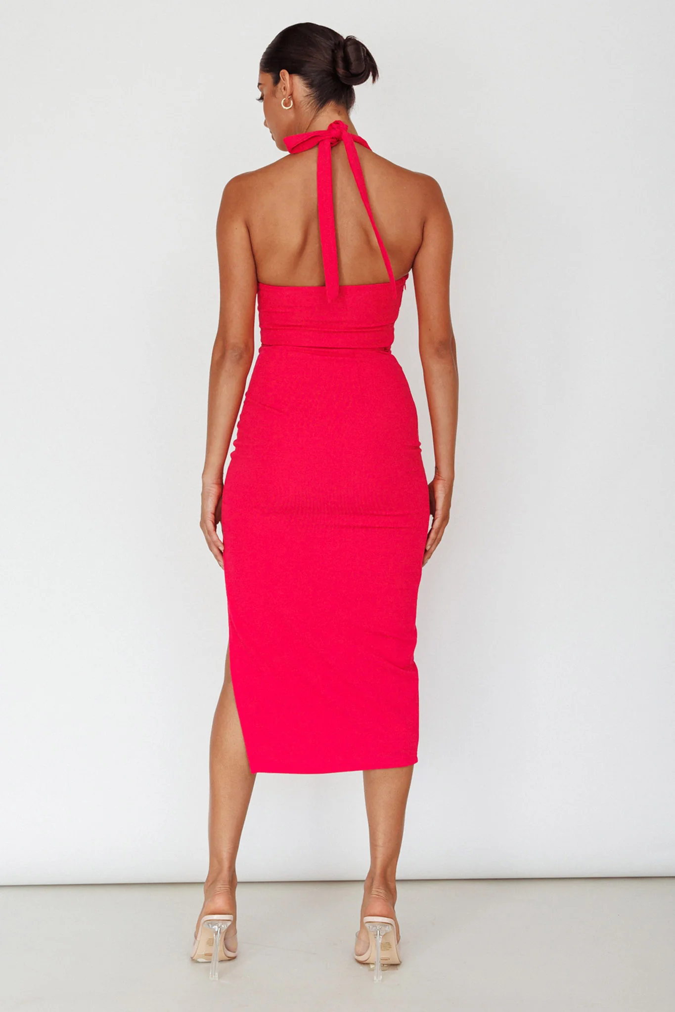 Crystal Skies Cut-Out Feature Midi Dress Fuchsia - Image 2