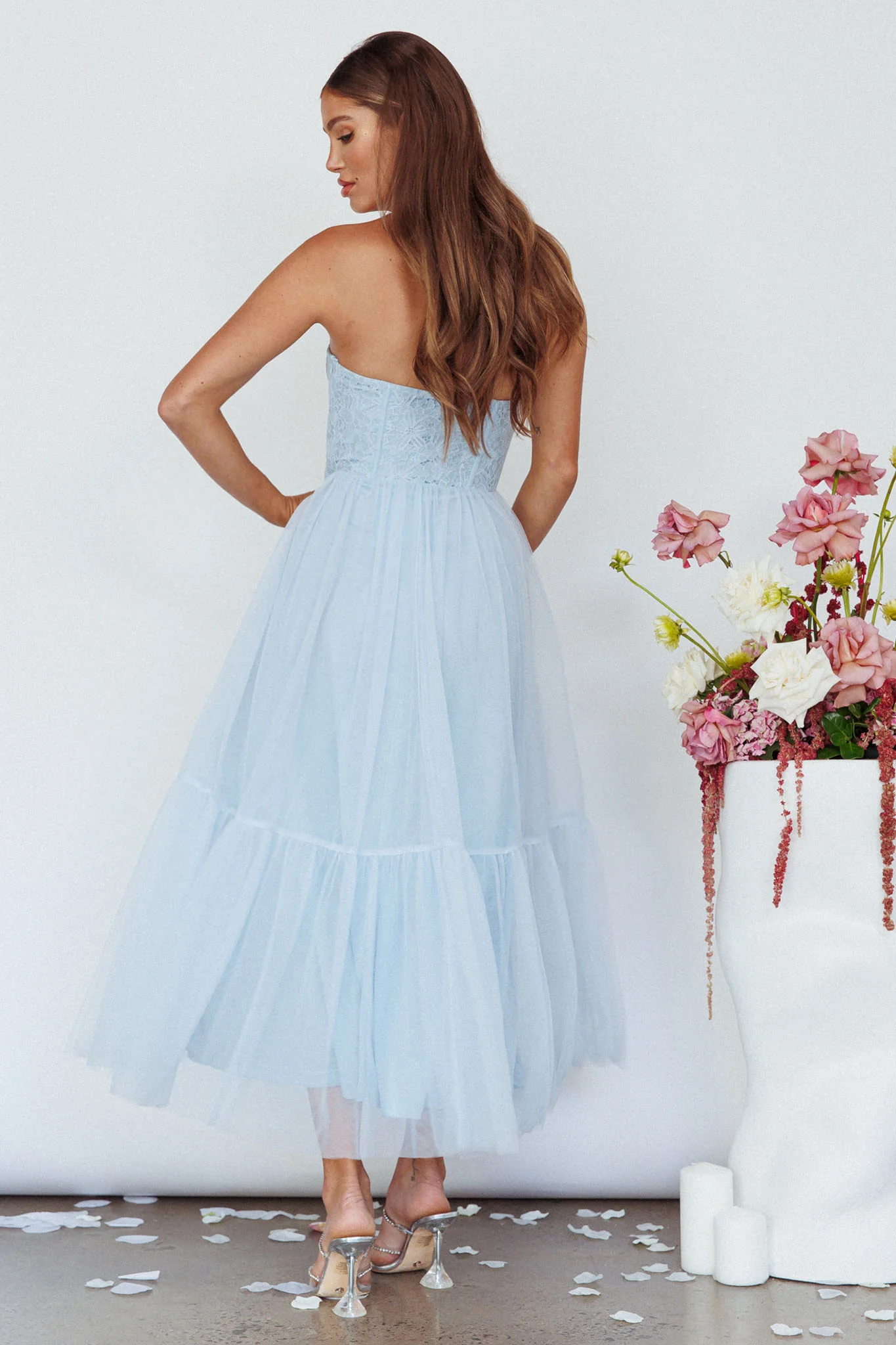 Dancing With Me Sweetheart Tulle Midi Dress Blue - Image 2
