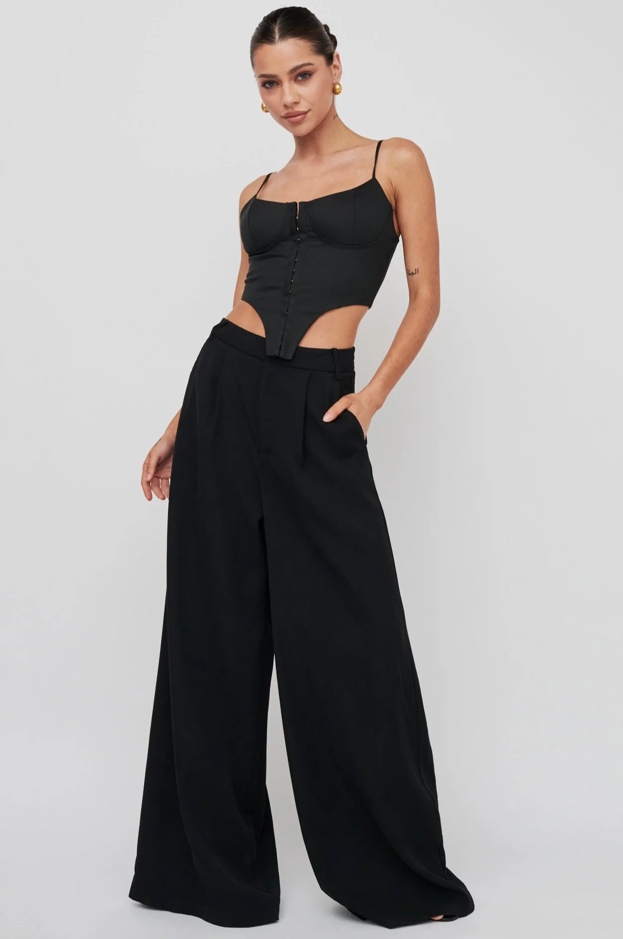 Dante Wide-Leg Pants Black - Image 2