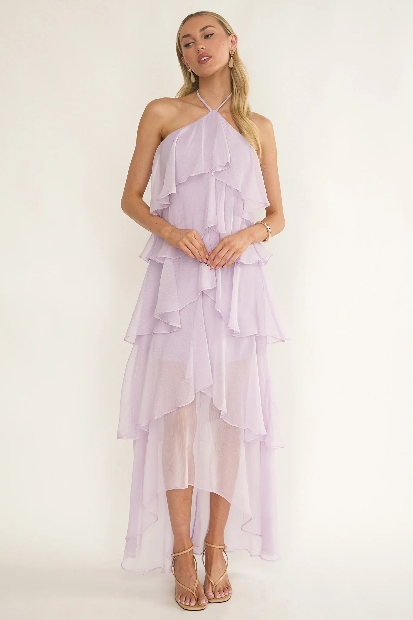 Darylyn Tiered Ruffle Maxi Dress Lilac - Image 6