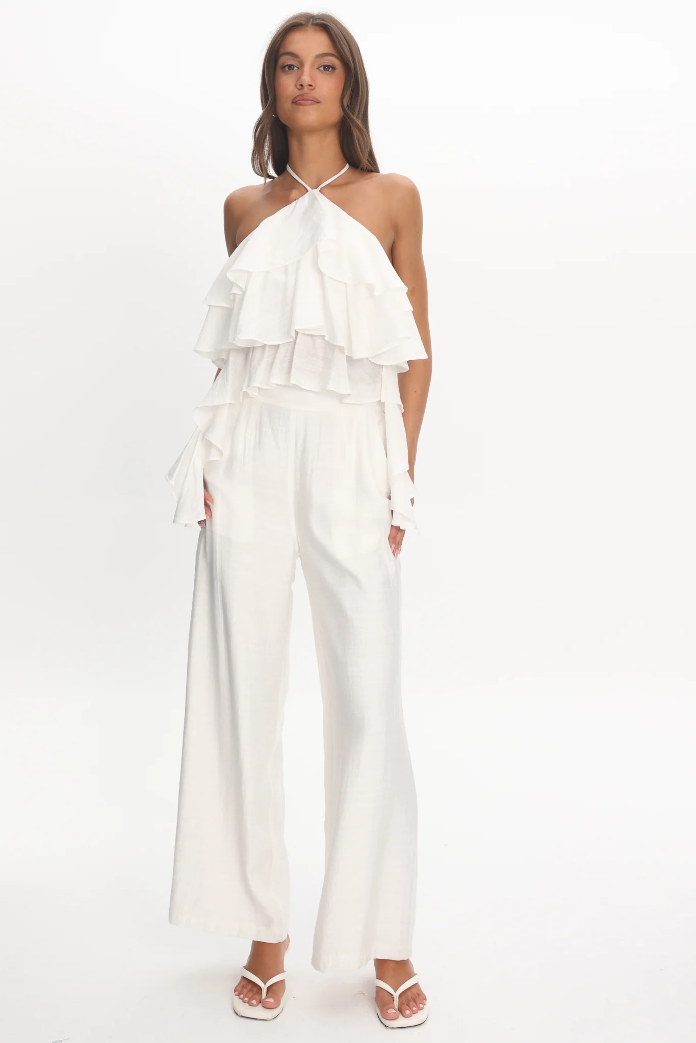 Darylyn Tiered Ruffle Top Off White - Image 2