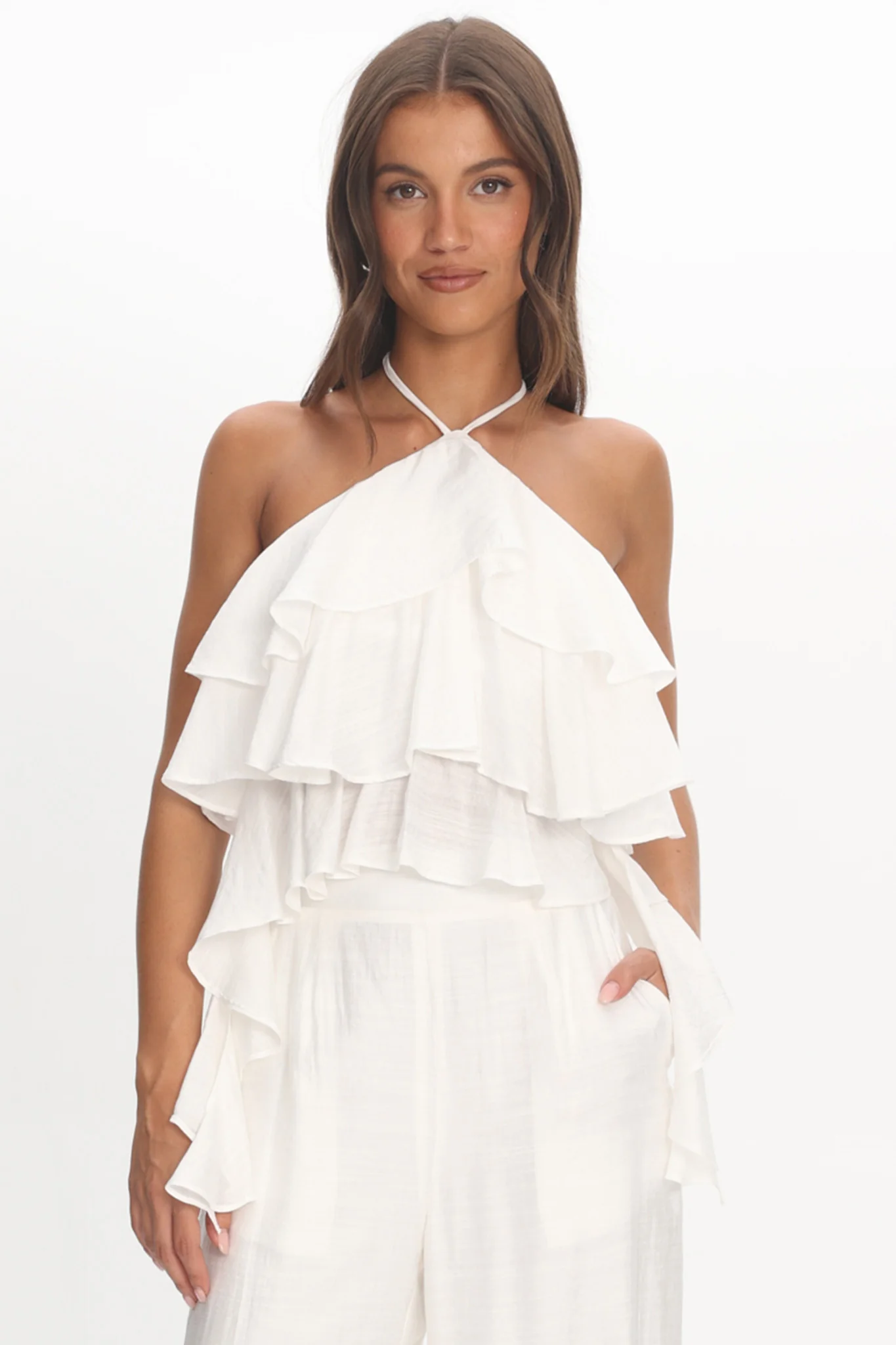 Darylyn Tiered Ruffle Top Off White - Image 5