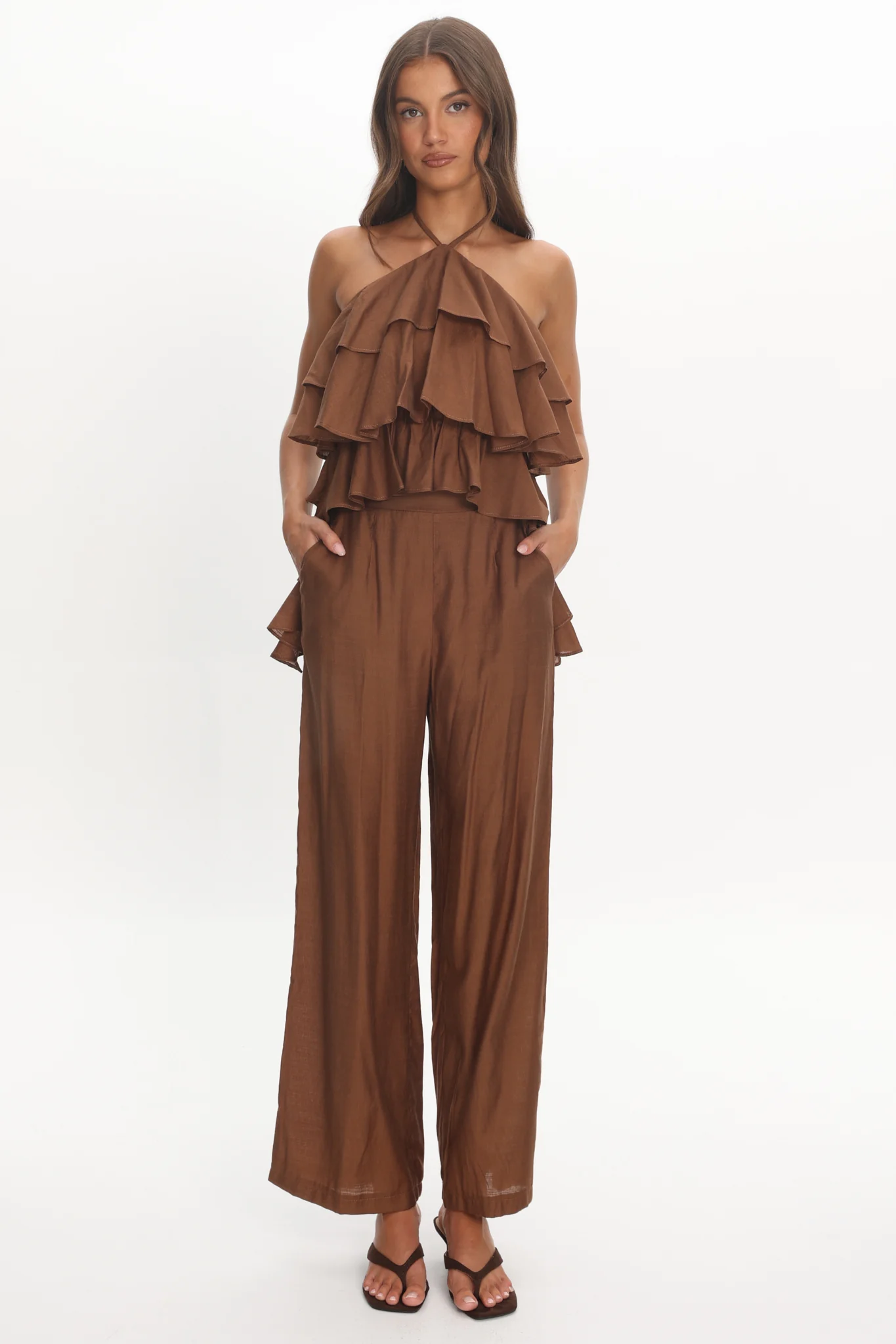 Darylyn Wide Leg Pants Chocolate - Image 4