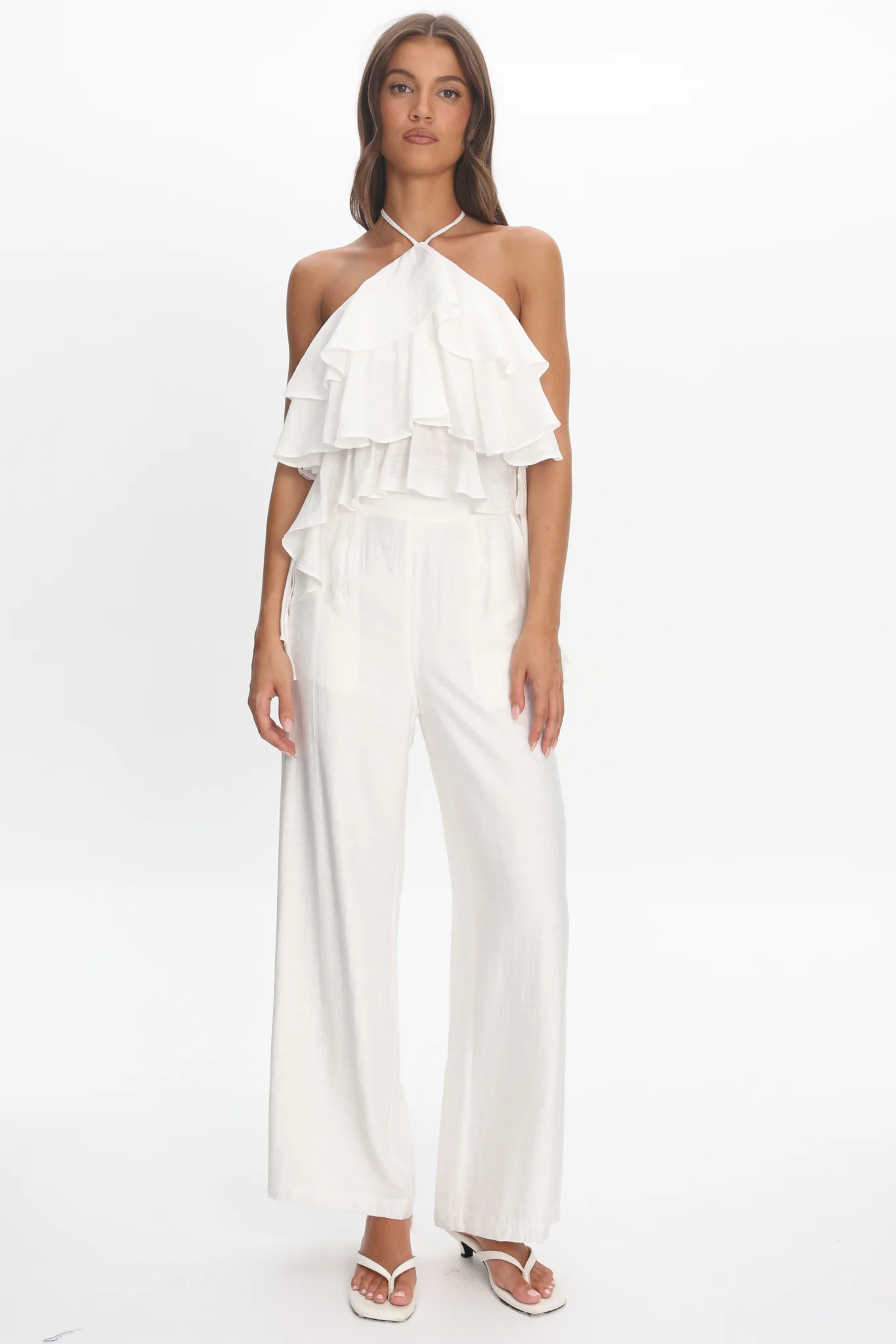 Darylyn Wide Leg Pants Off White