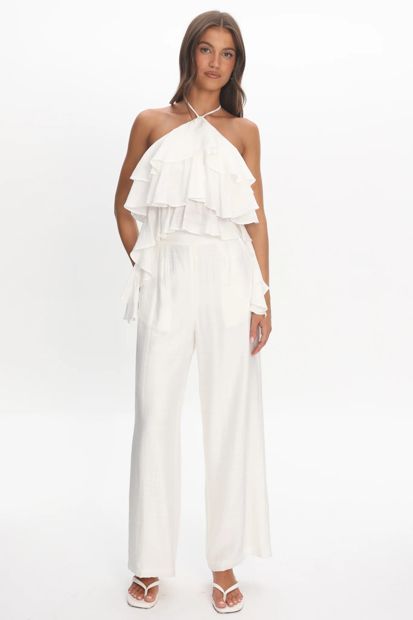 Darylyn Wide Leg Pants Off White - Image 5