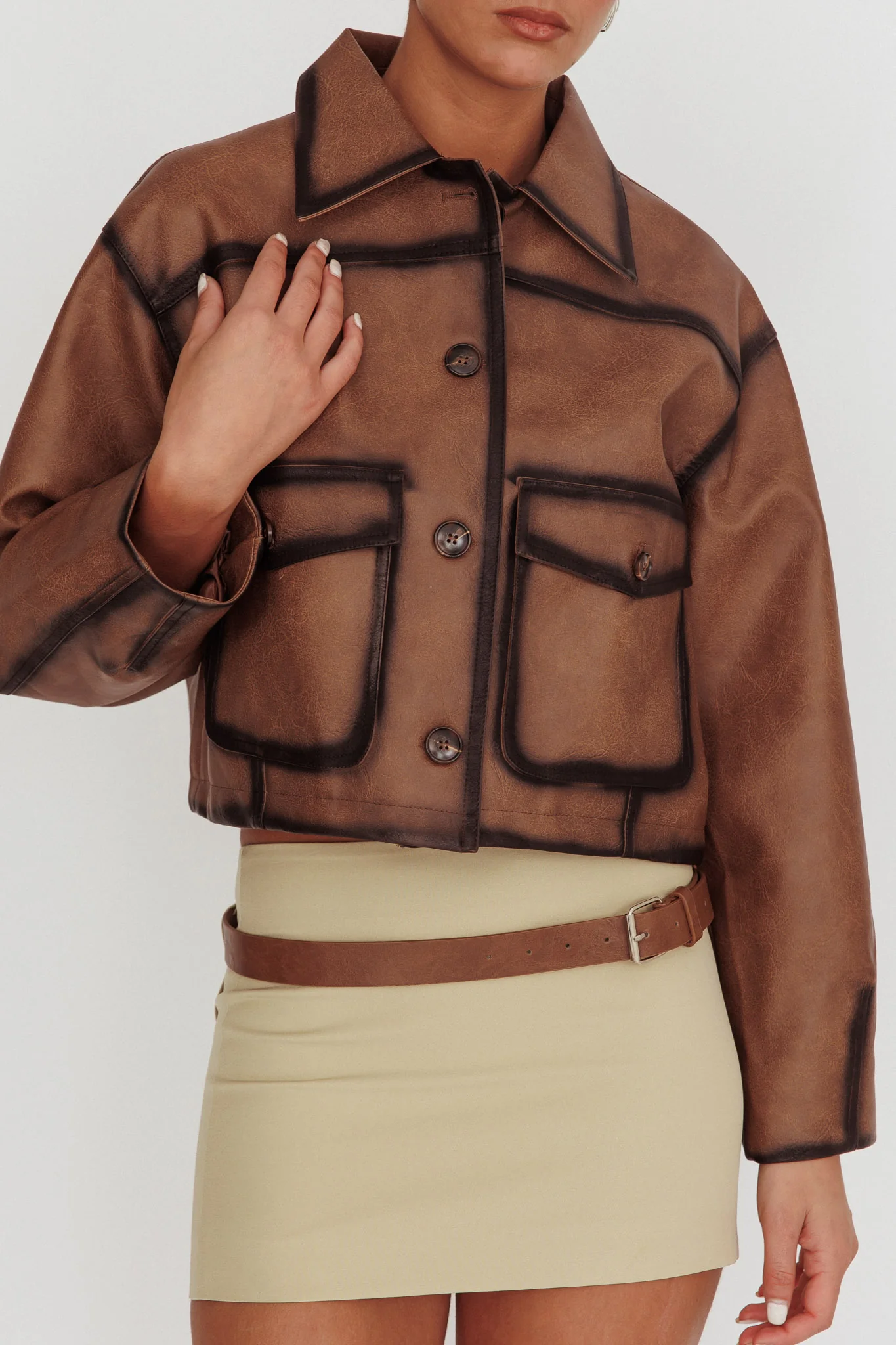 December Front Pocket Jacket Brown - Image 4