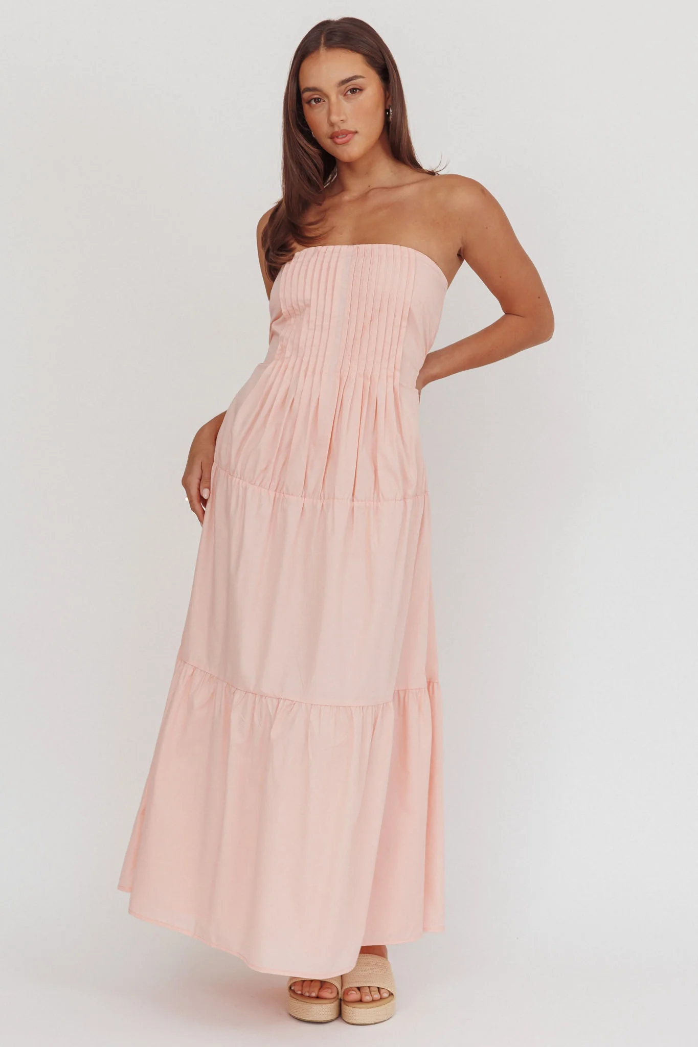 Deisa Pintuck Pleat Maxi Dress Cheek - Image 5