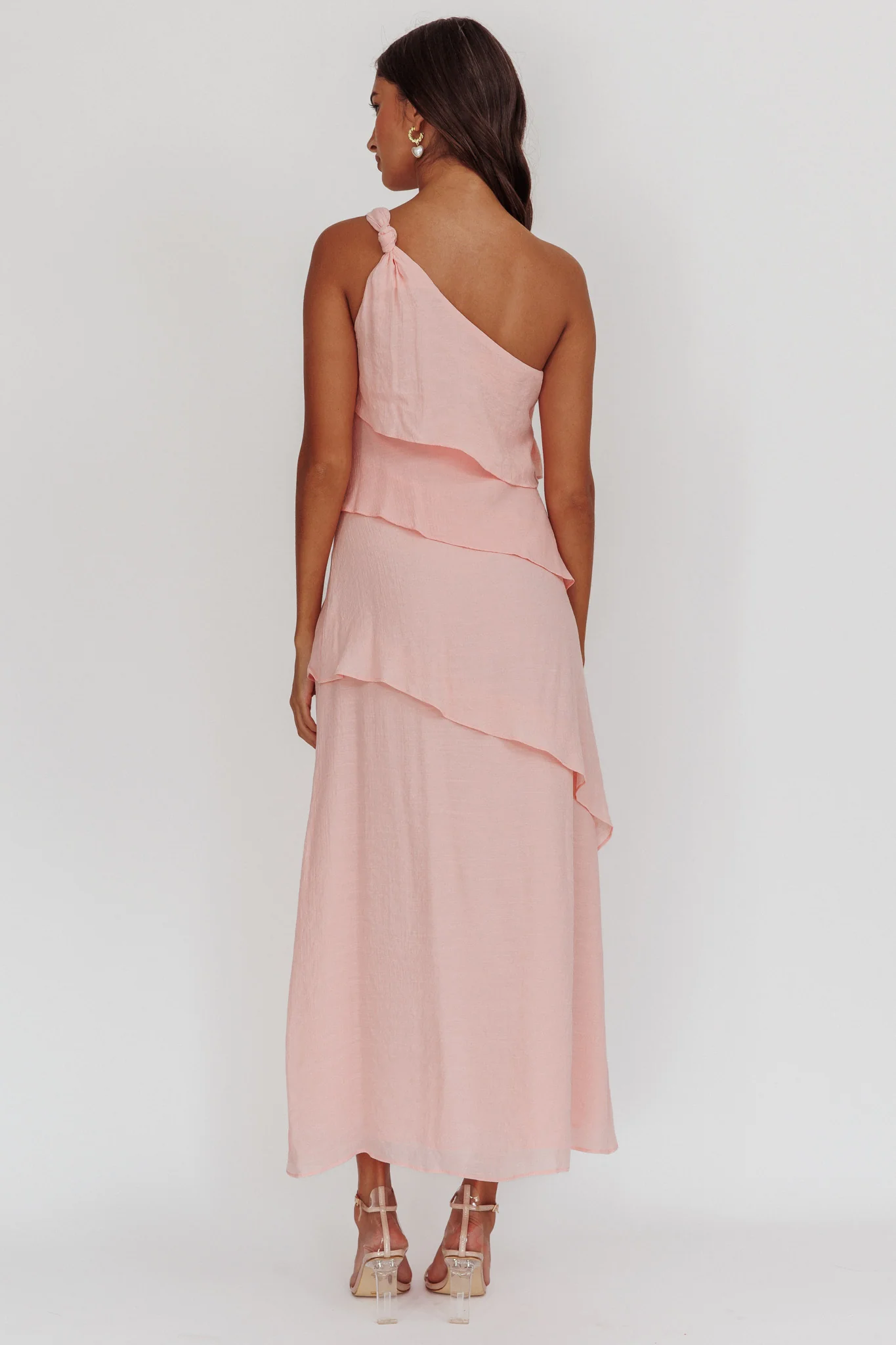 Delwyn One-Shoulder Maxi Dress Baby Pink - Image 2