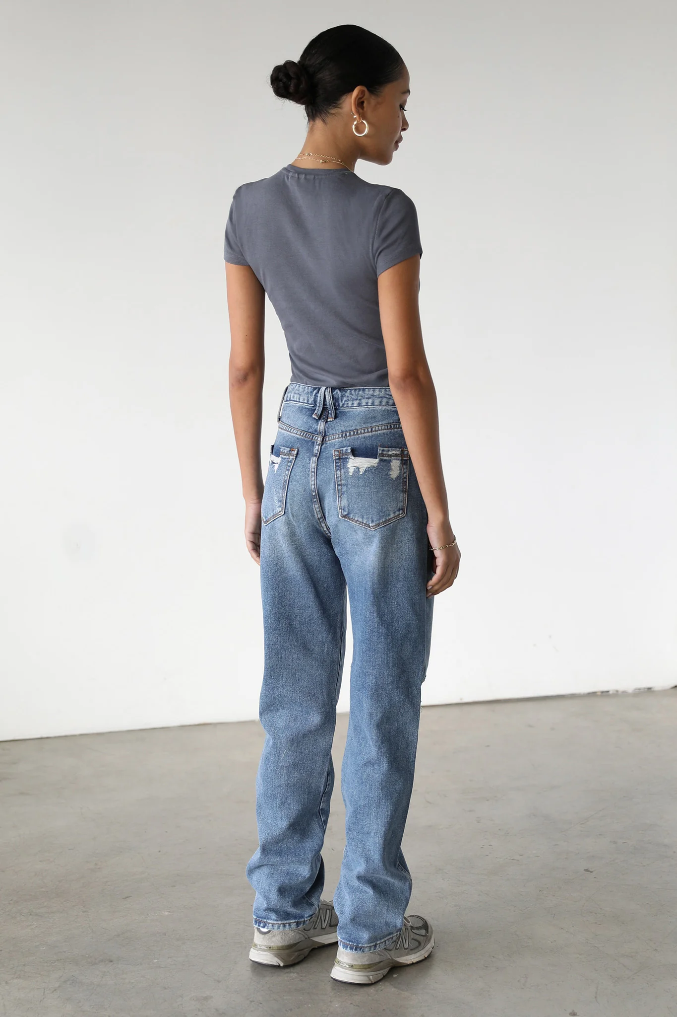 DOGMA High Rise Straight Leg Denim Jeans Dark Wash - Image 3