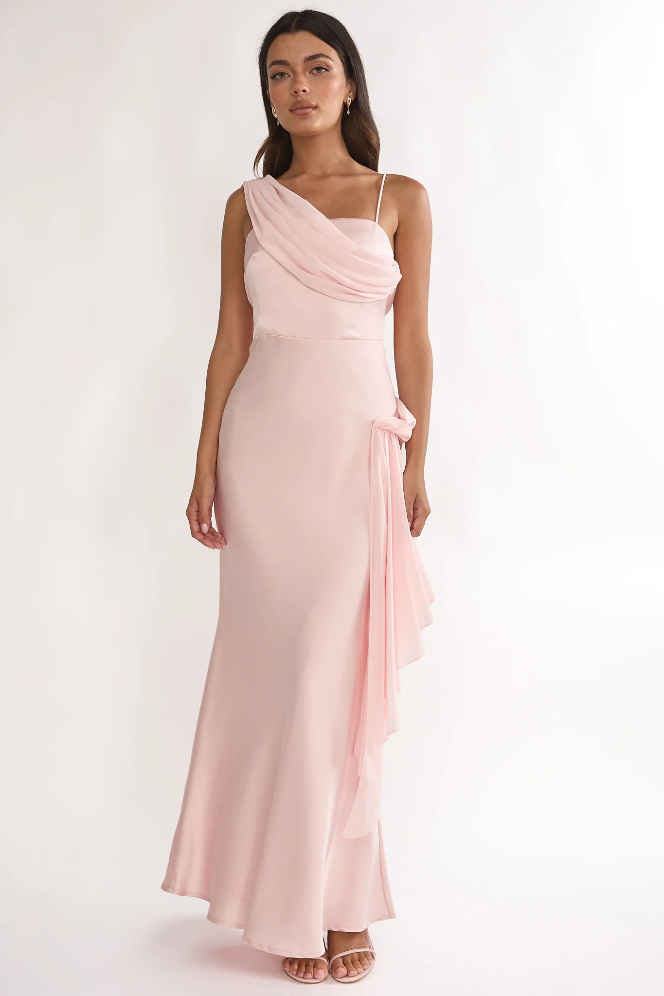 Doloros Drape Accent Maxi Dress Pink - Image 5