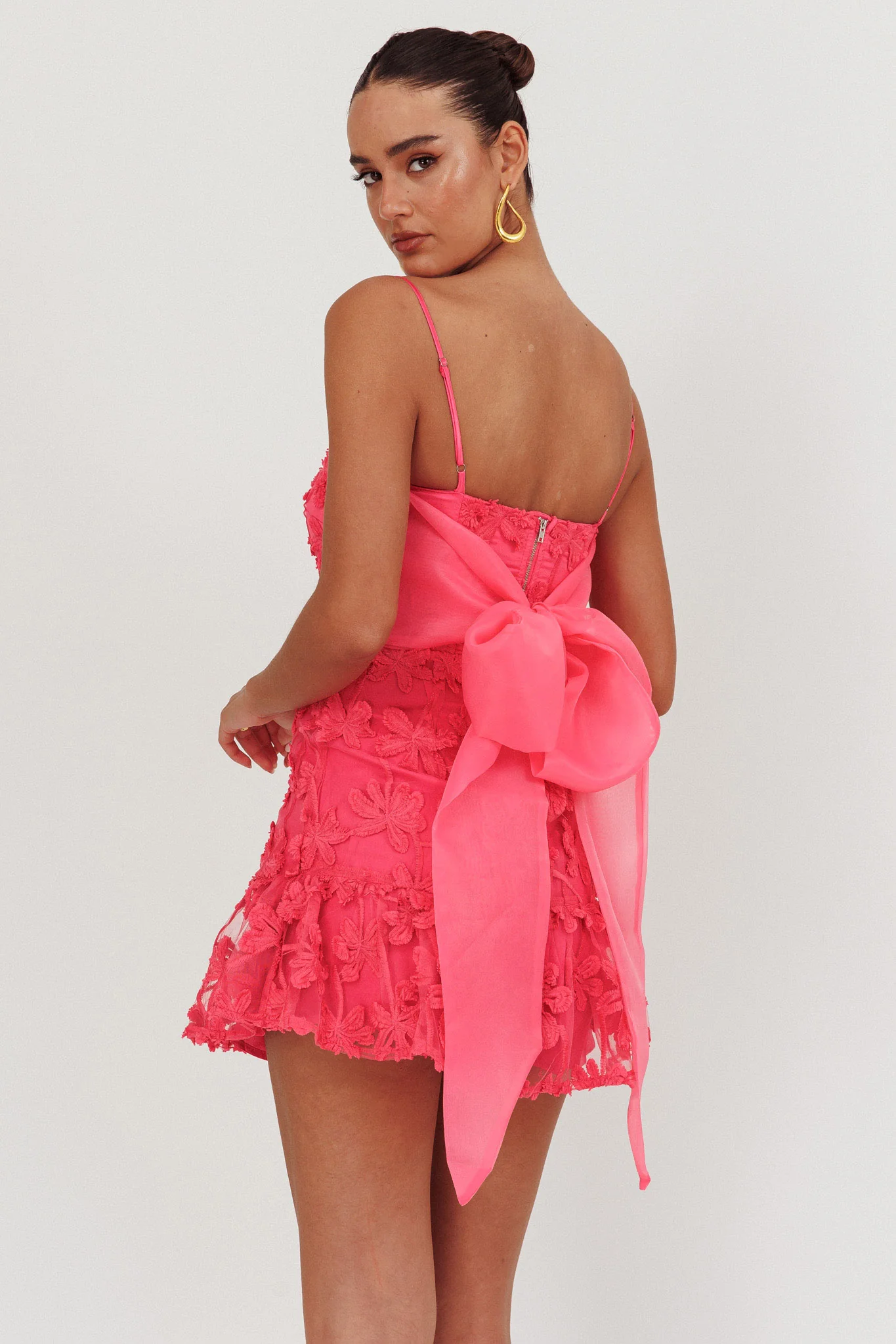Dori Embellished Mini Dress Palm Tree Pink - Image 2