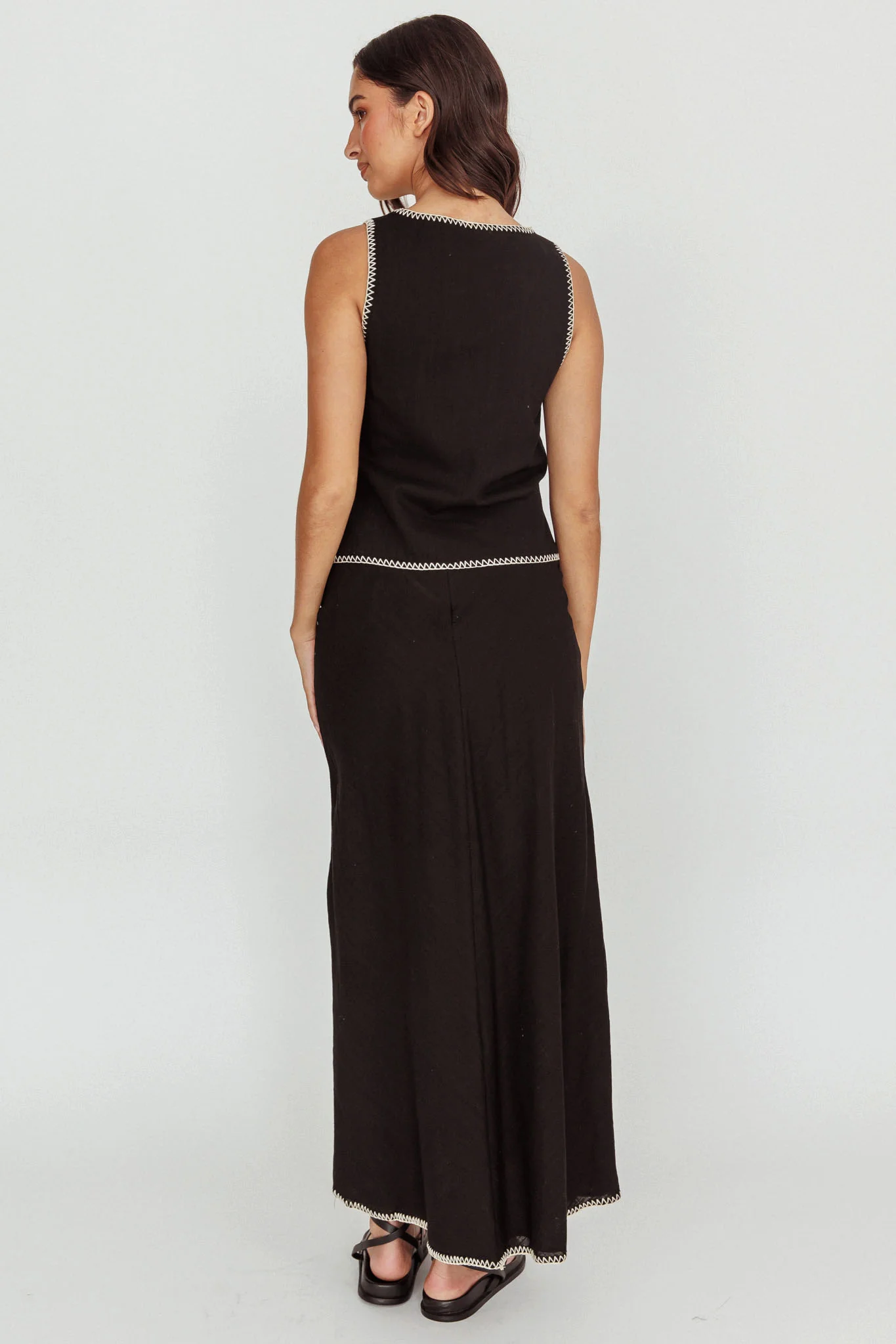 Dose Of Sunshine Blanket Stitch Skirt Black - Image 4