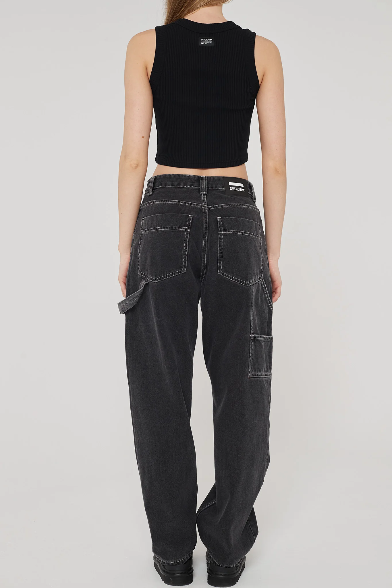DR DENIM Faye Worker Concrete Black - Image 6