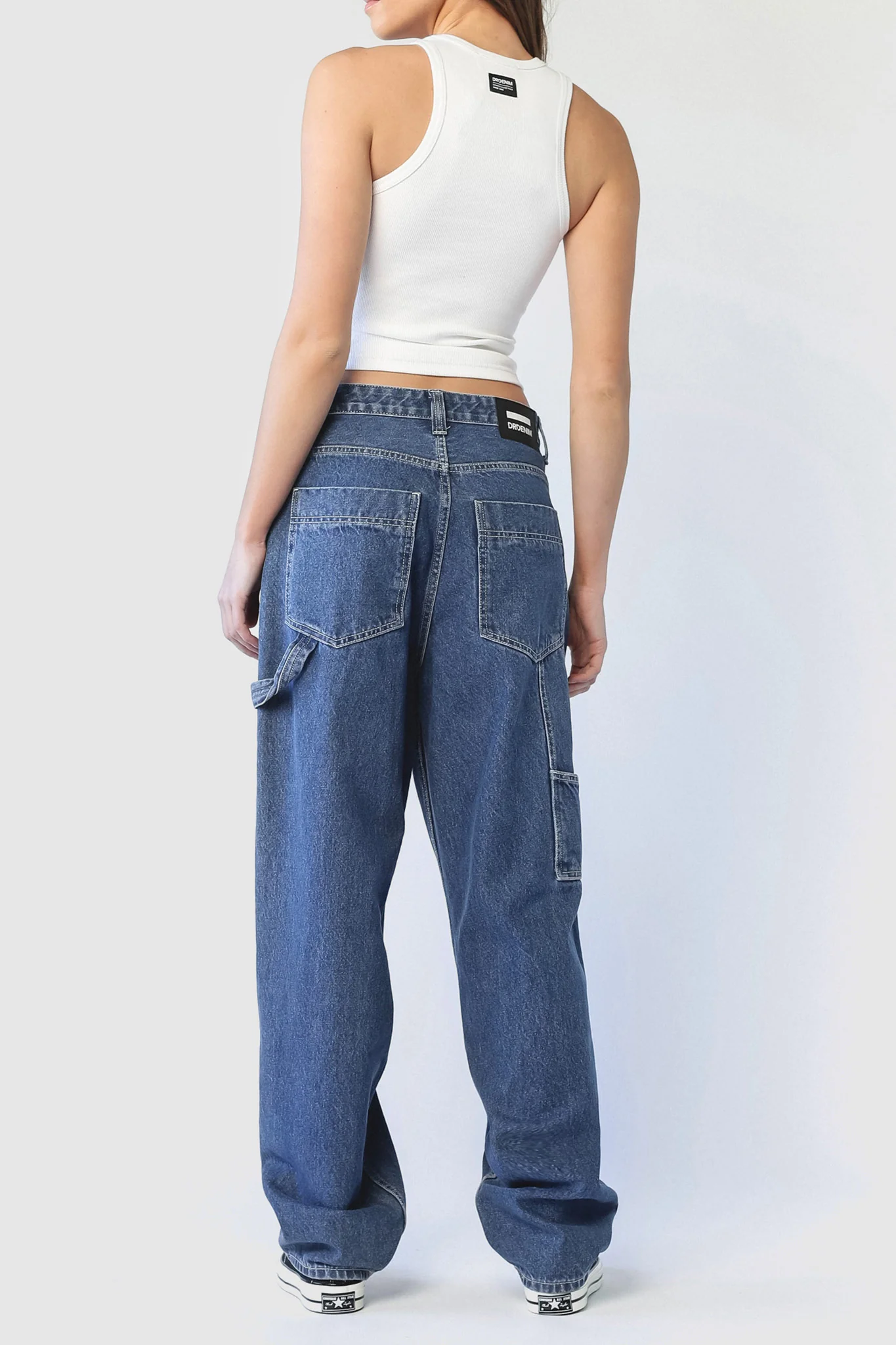 DR DENIM Faye Worker Pebble Mid Stone - Image 6