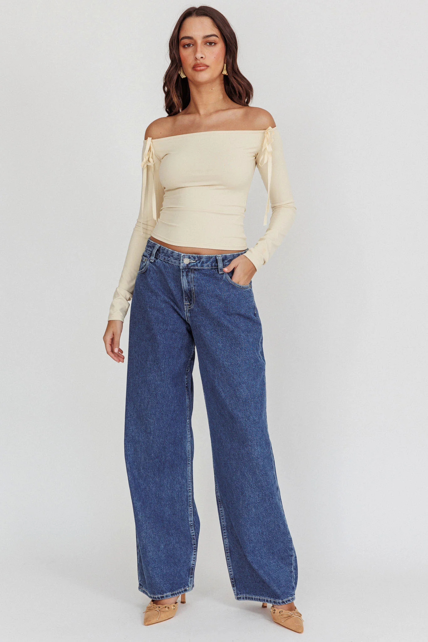 DR DENIM Hill Low Jeans Pebble Mid Stone - Image 6