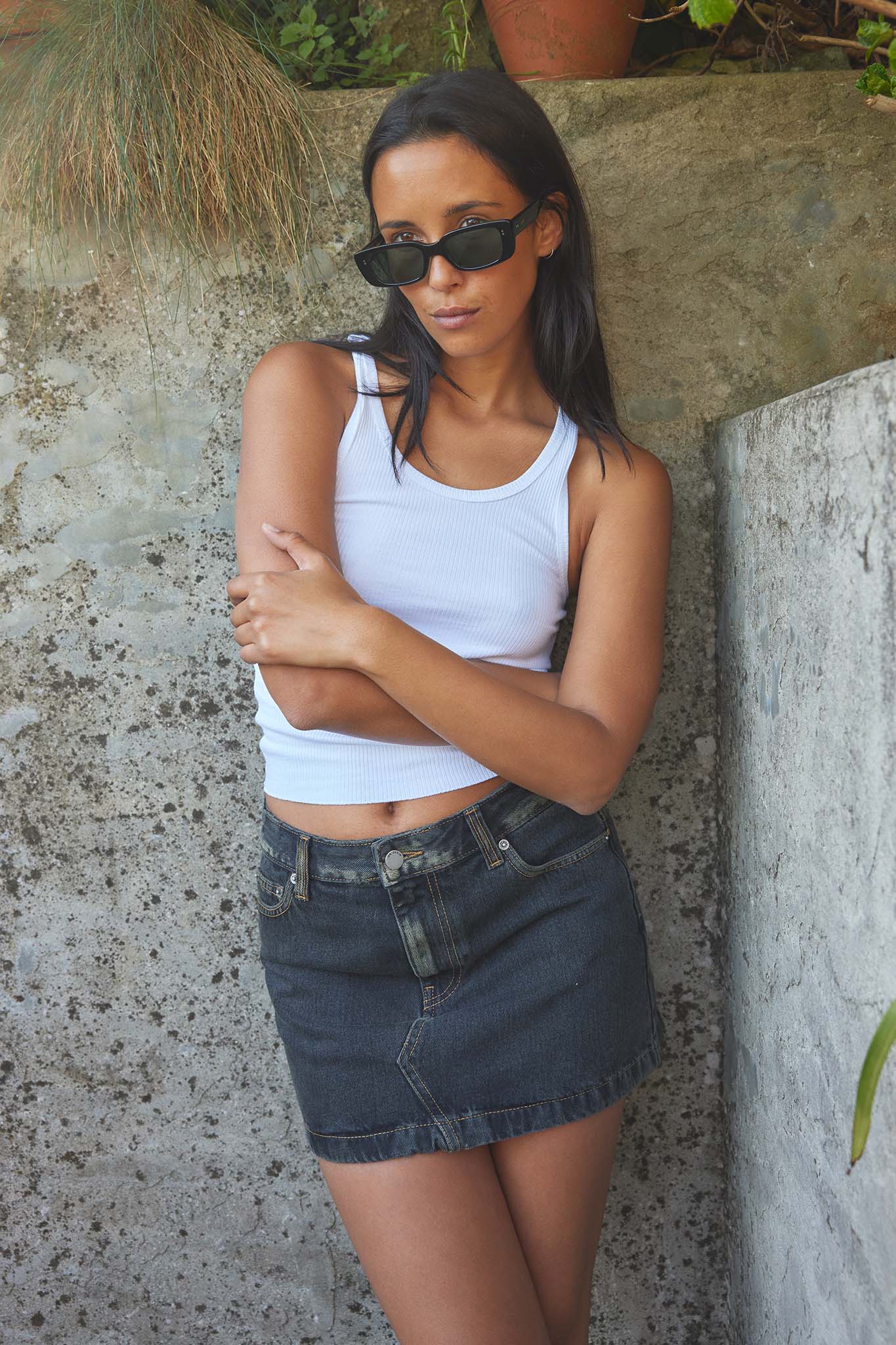 DR DENIM Ziggy Mid Skirt Black - Image 4