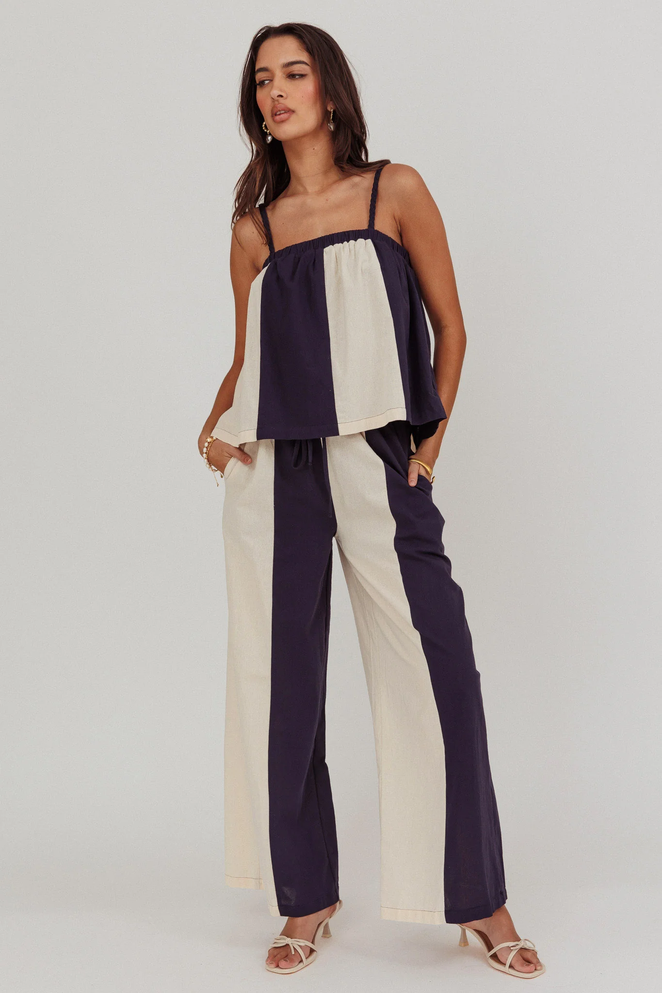 Dream Girl Contrast Wide Leg Pant Midnight - Image 5
