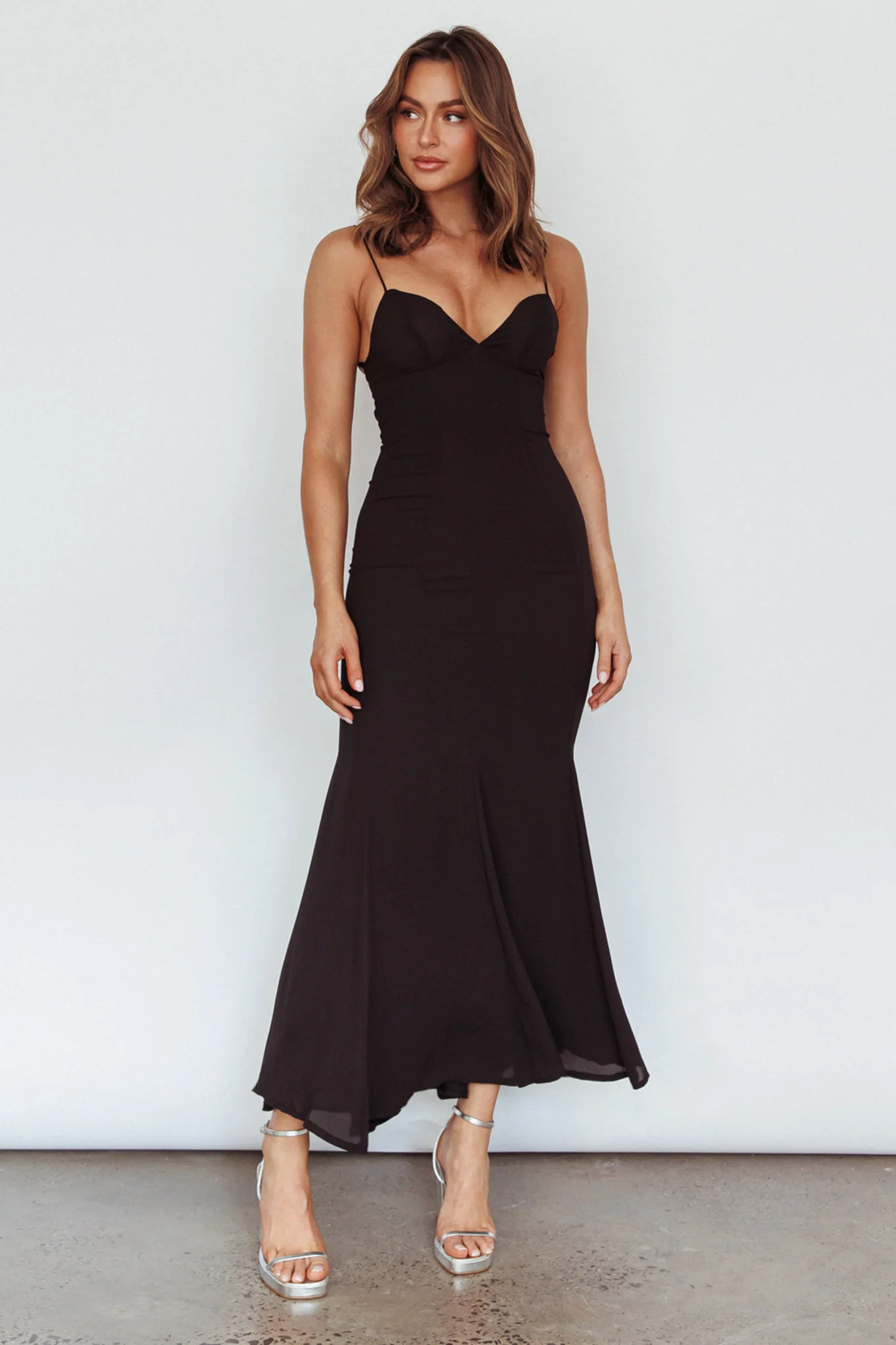 Dreaming Of Paris Bodycon Mermaid Maxi Dress Black - Image 3