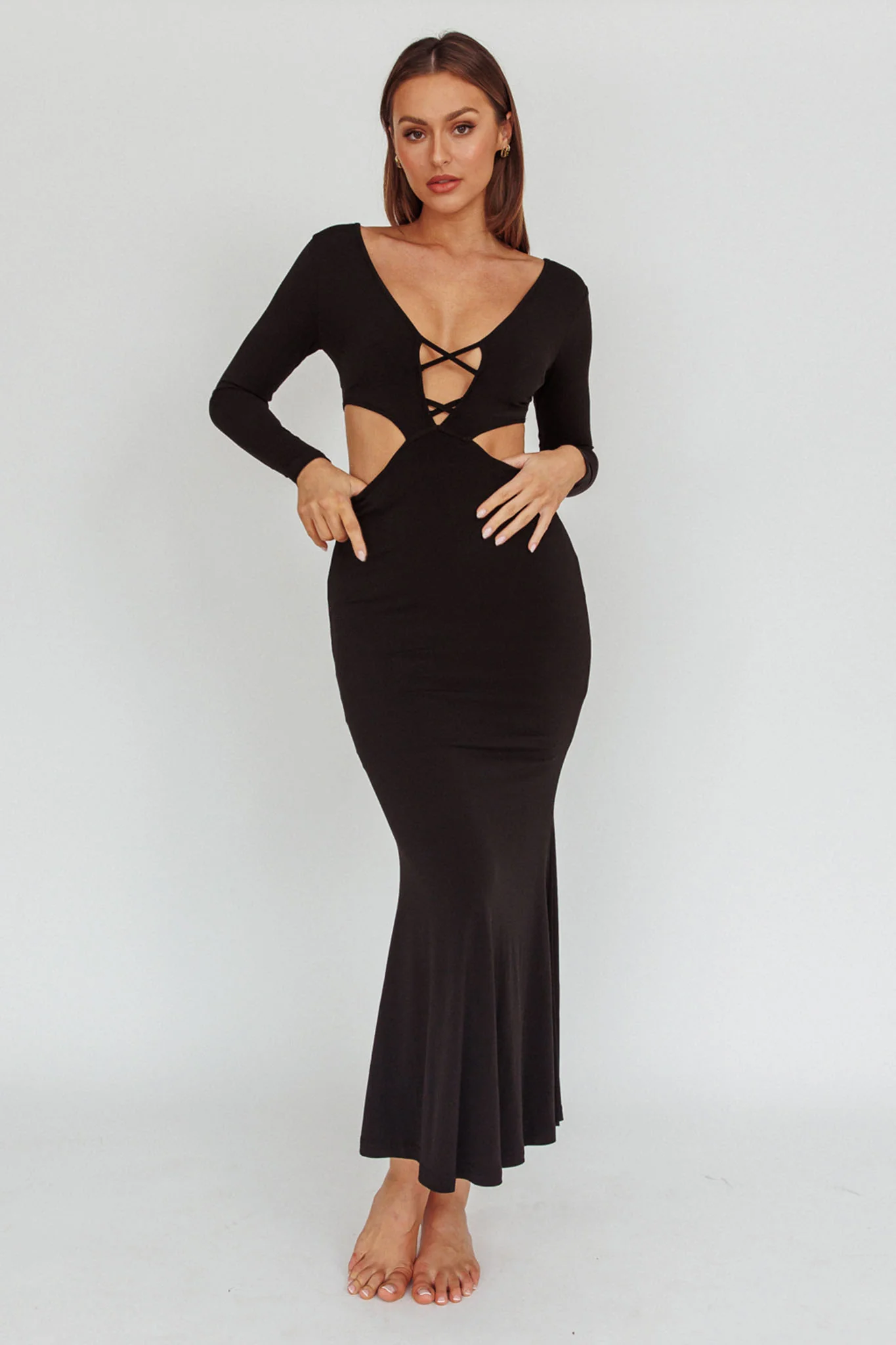 Dress Codes Cut-Out Maxi Dress Black - Image 6