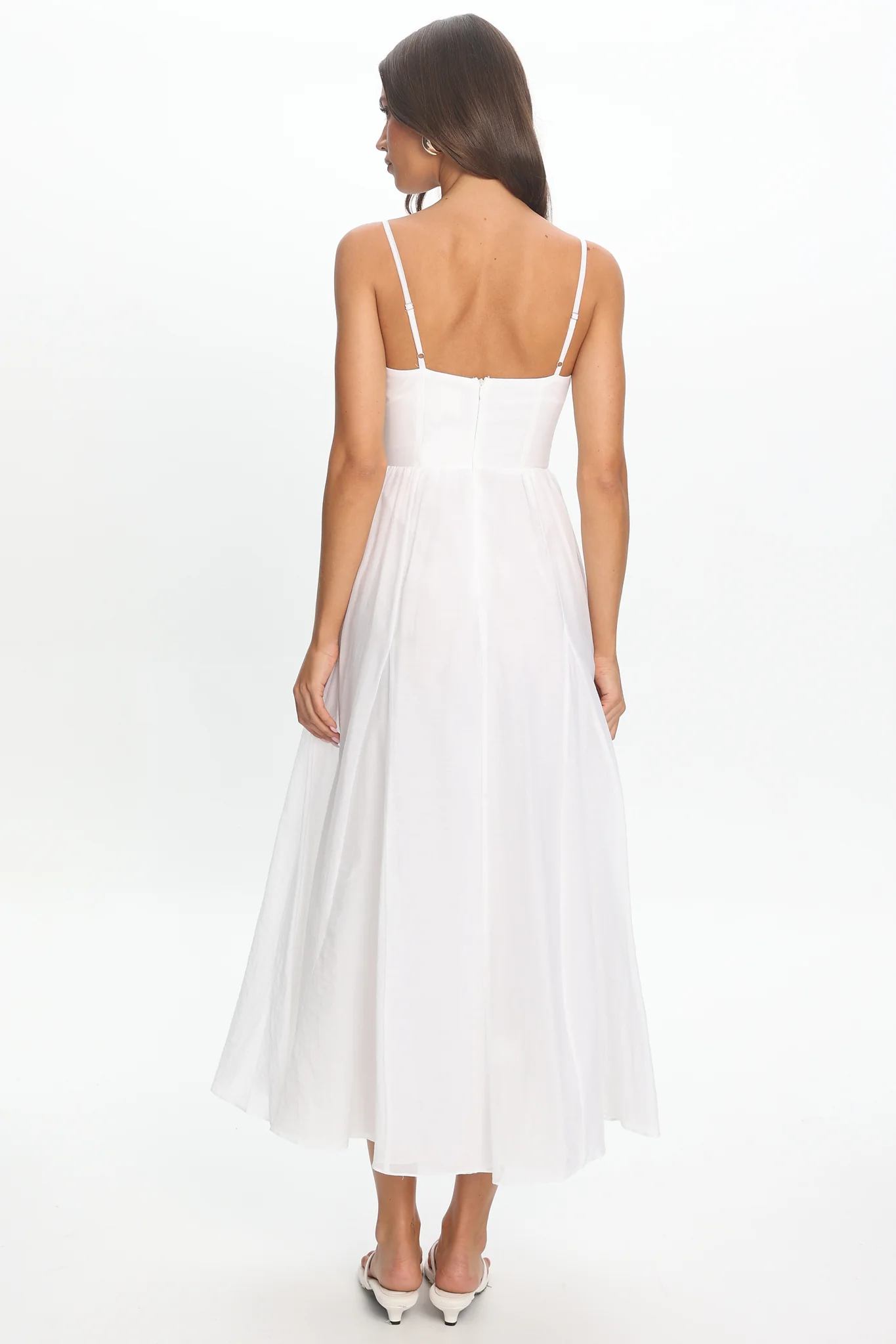 Dulce Scoop Neck Midi Dress White - Image 3