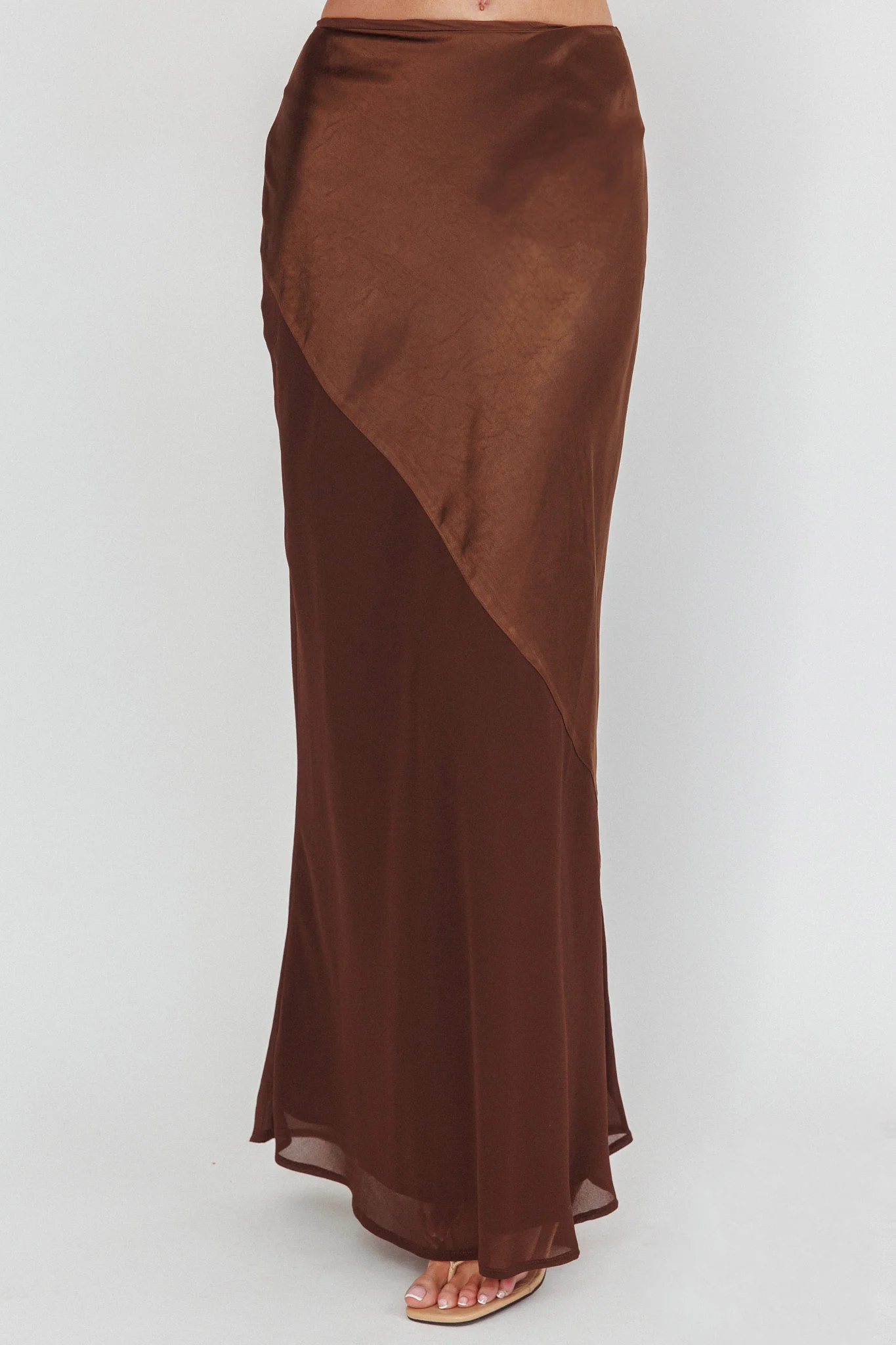 Easy Love Contrast Maxi Skirt Chocolate - Image 3