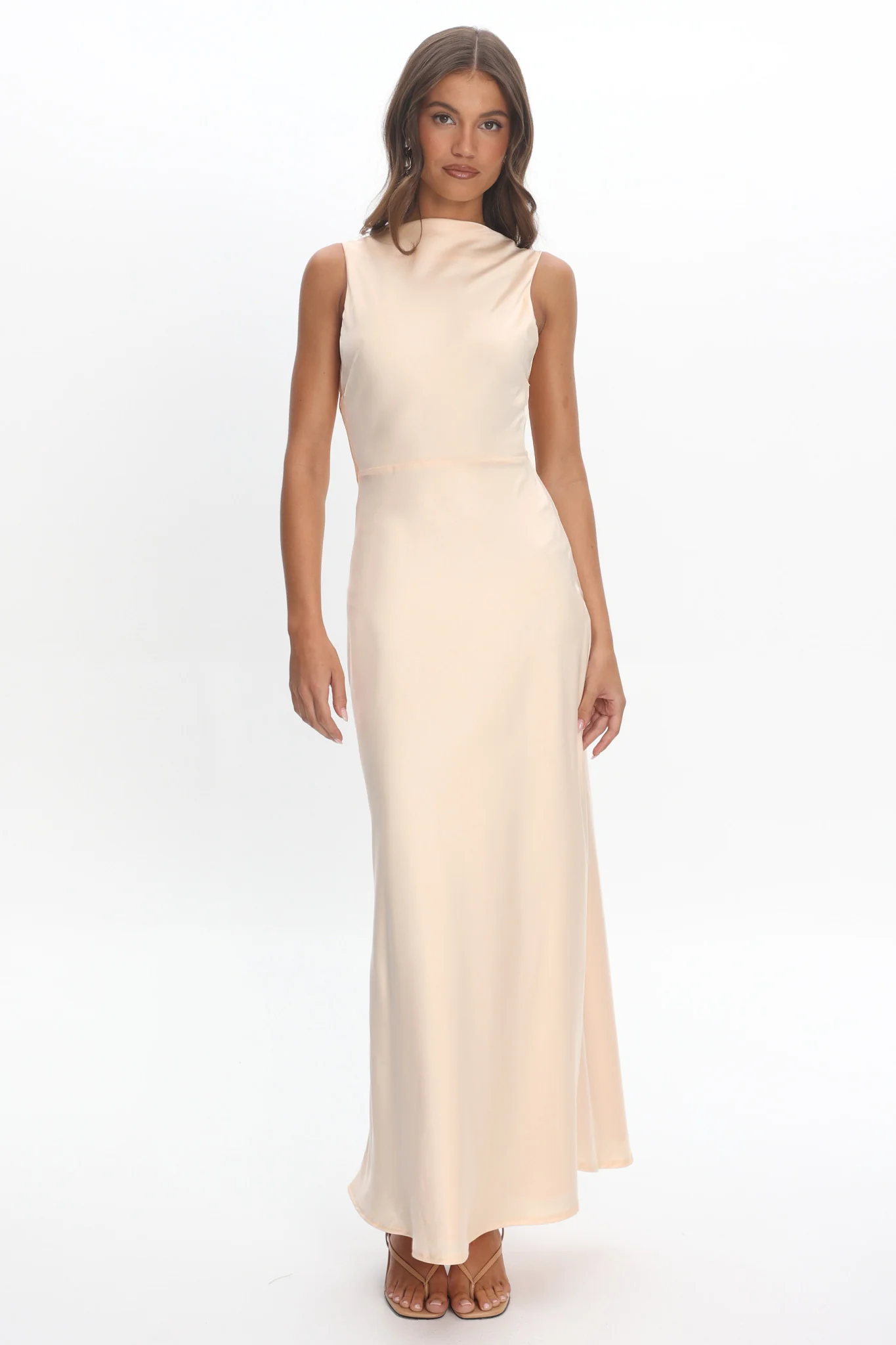 Effie Cowl Back Maxi Dress Cream - Image 4