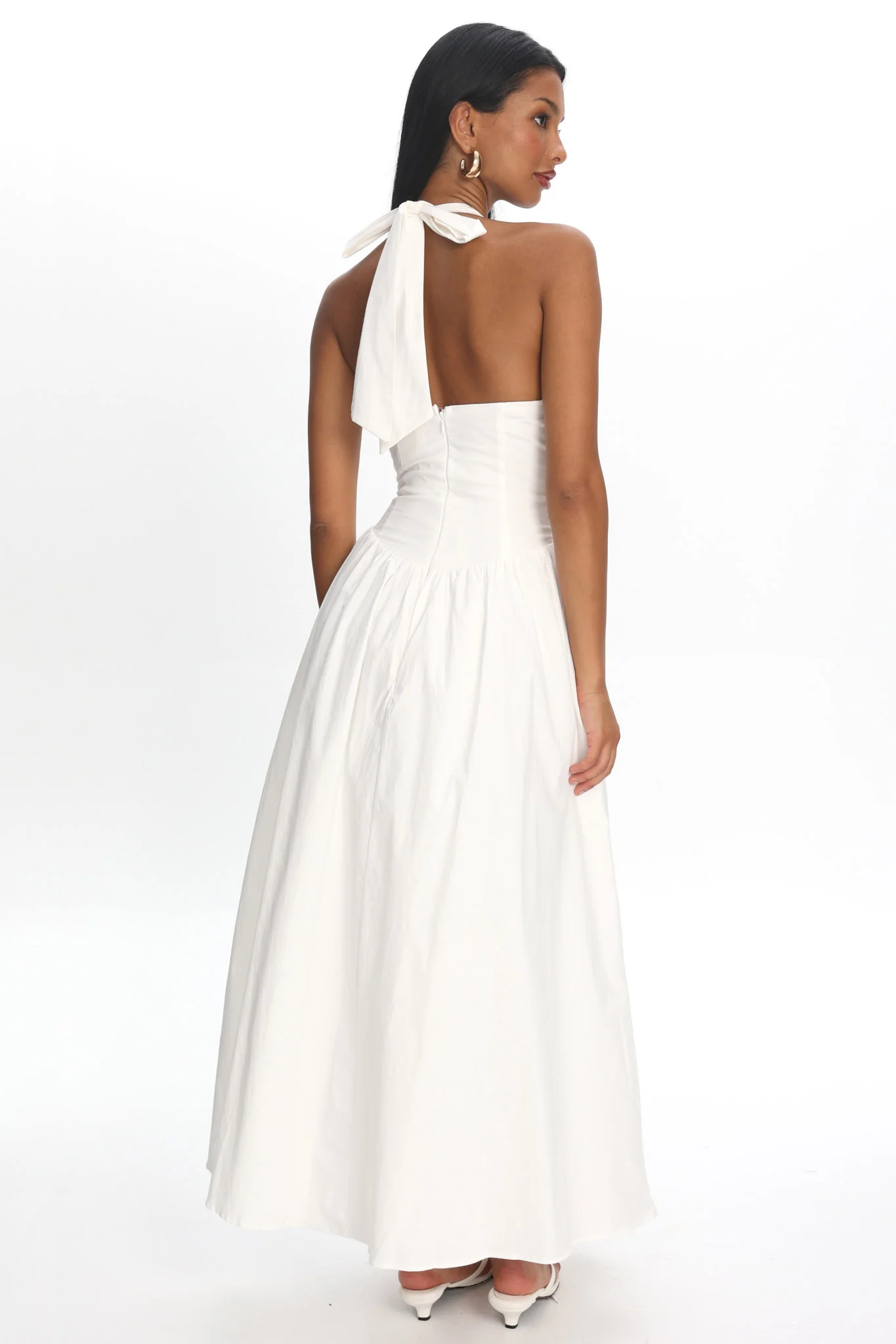 El Corazon Halterneck Maxi Dress Cream - Image 3