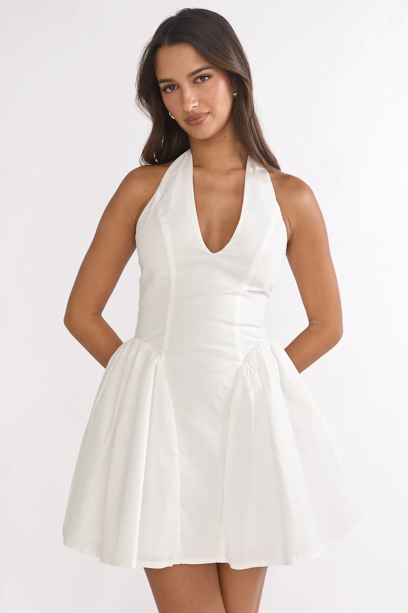 El Corazon Halterneck Mini Dress White - Image 5
