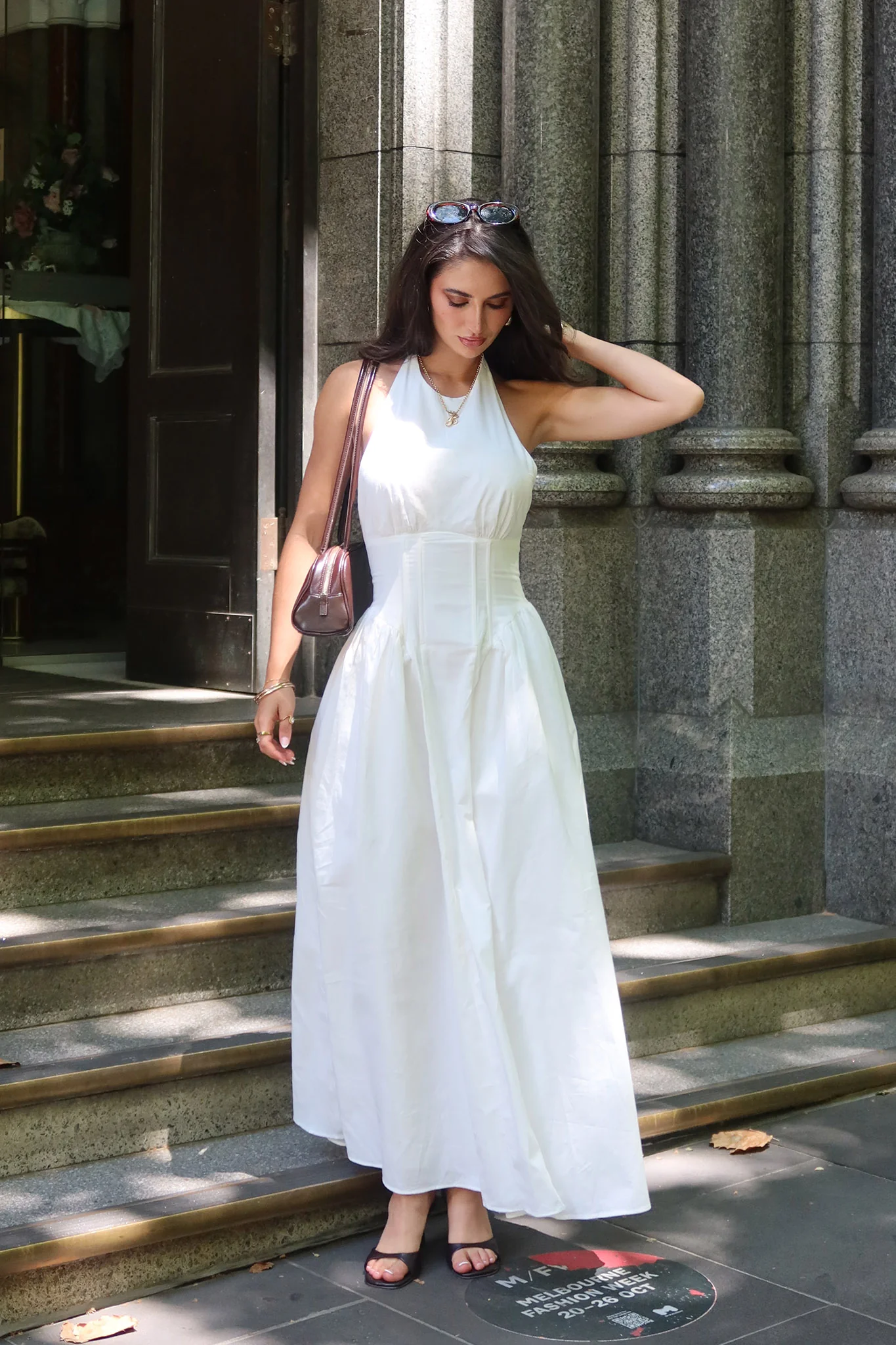 El Corazon High Halterneck Maxi Dress White - Image 2