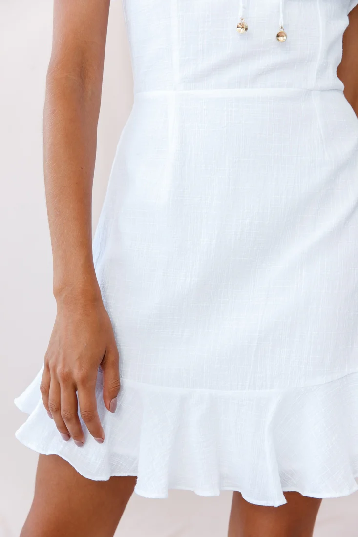 Elah Frilly Mini Dress White - Image 4