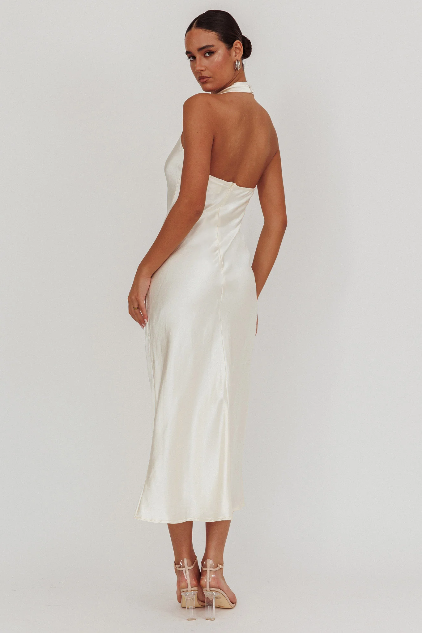 Element Halterneck Maxi Dress Champagne - Image 3