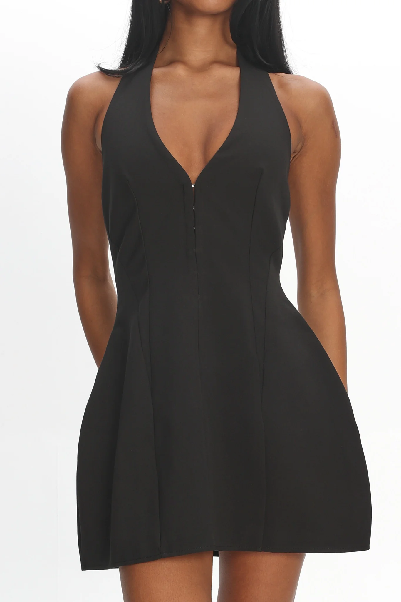 Elisabet Halter Neck Mini Dress Black - Image 4