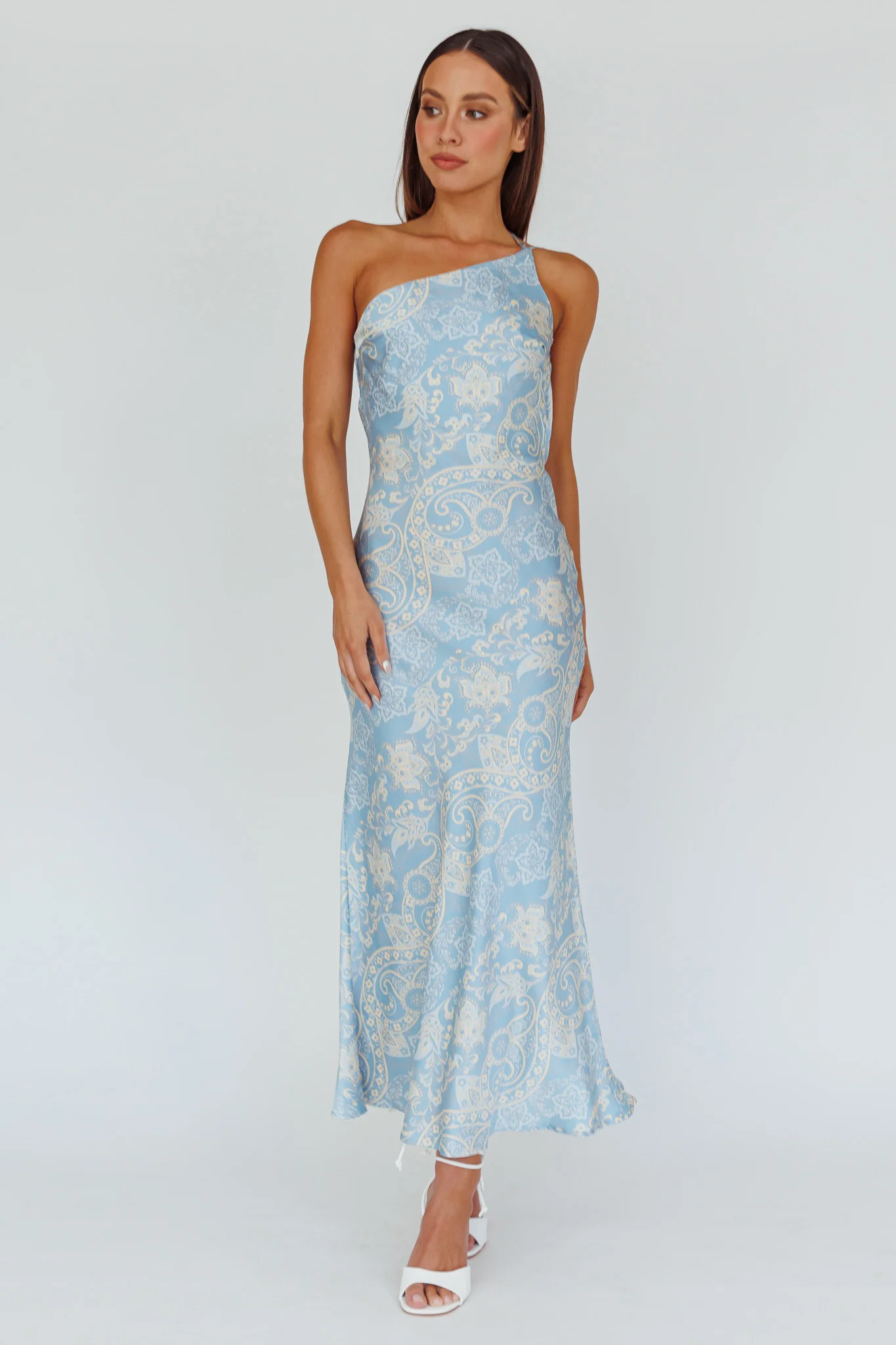 Eloah One-Shoulder Maxi Dress Blue Multi - Image 3