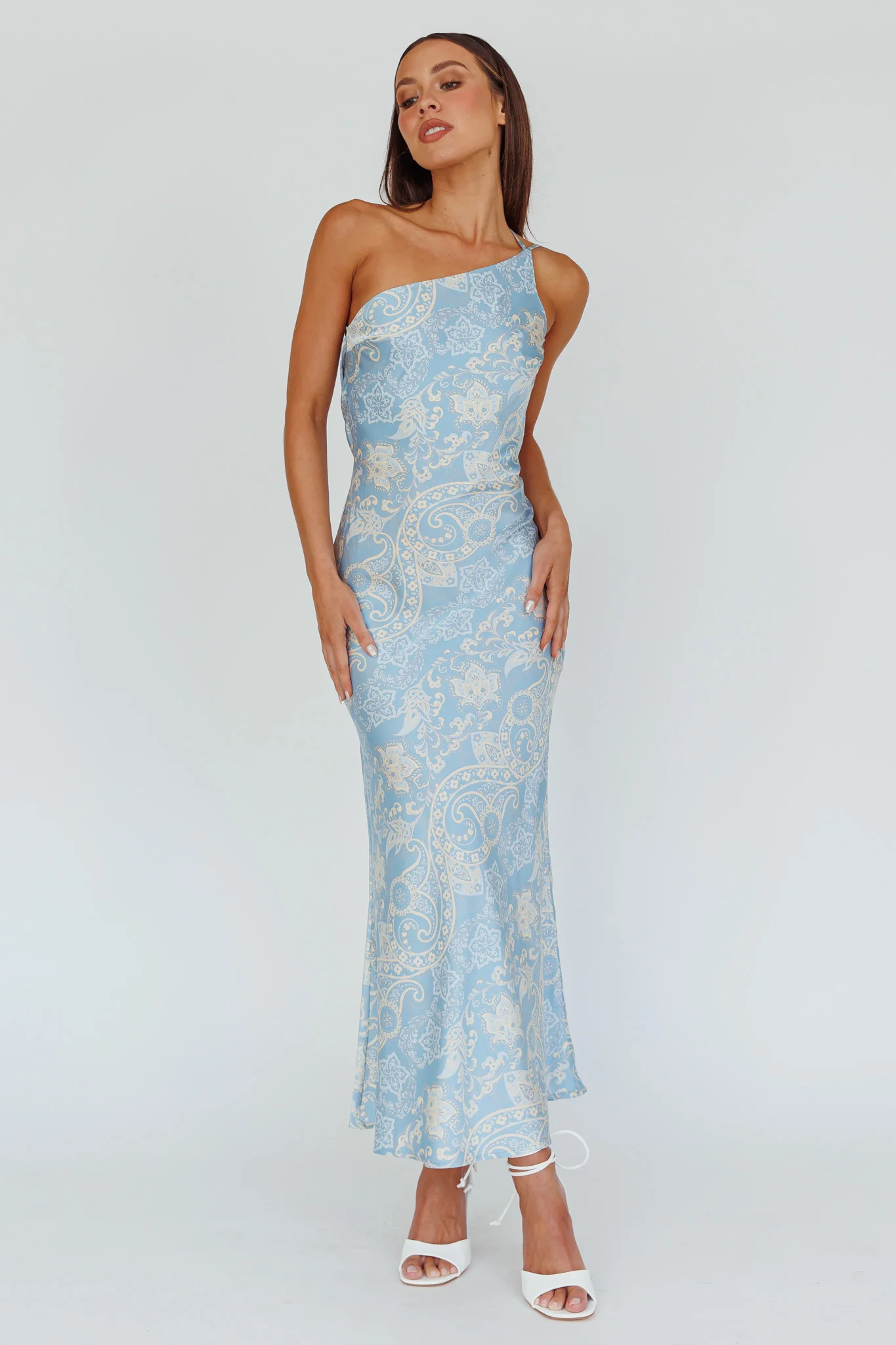 Eloah One-Shoulder Maxi Dress Blue Multi - Image 5