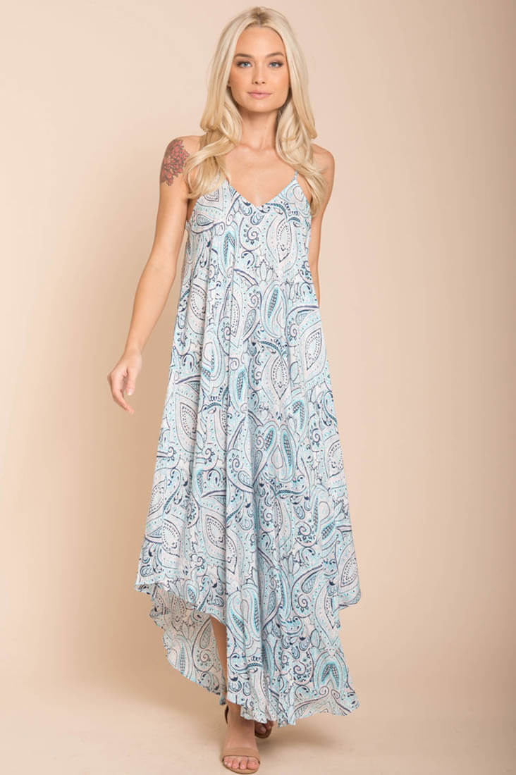 Elora Maxi Blue Maxi Dress - Image 3