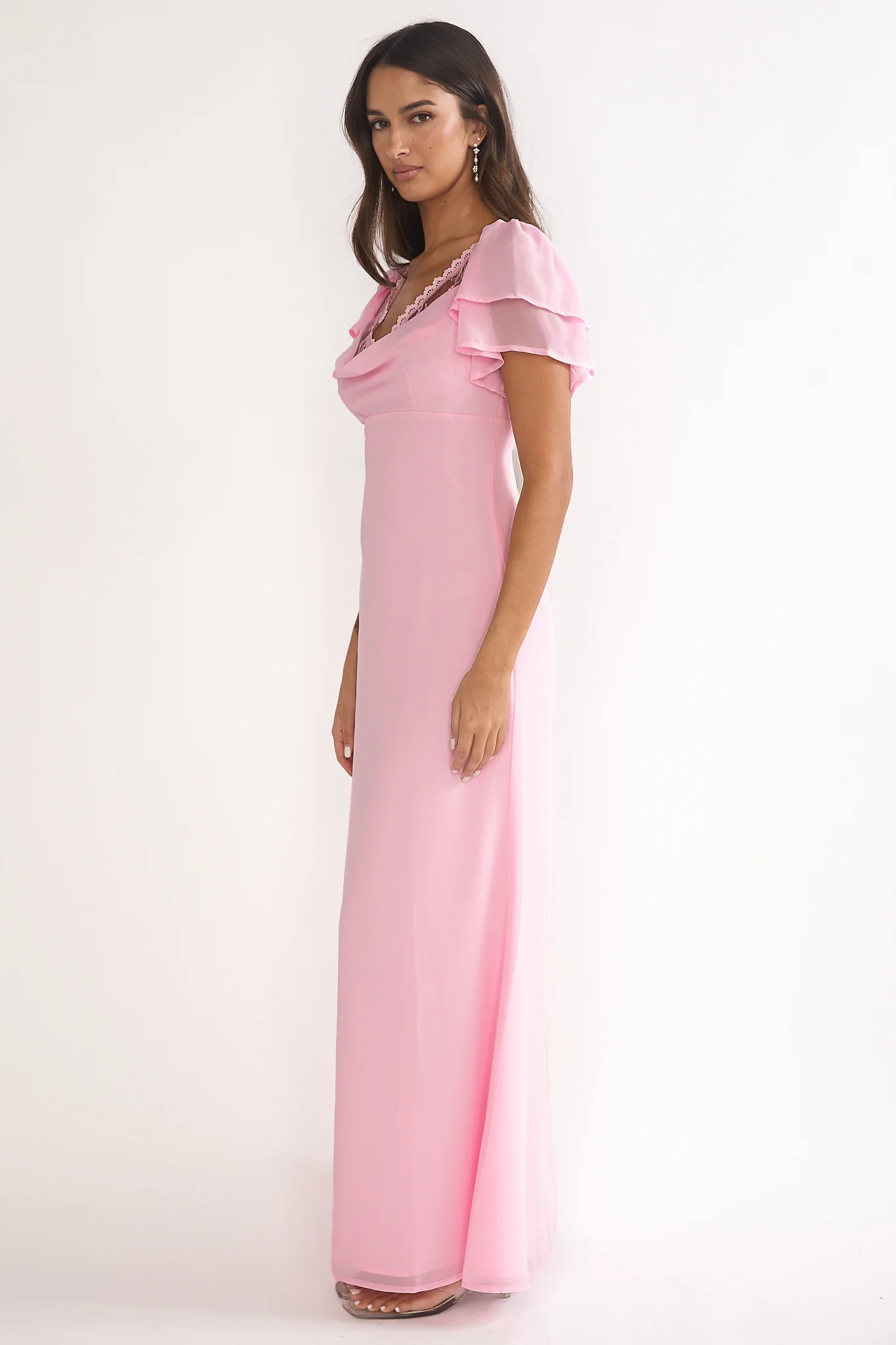 Elorin Lace Trim Maxi Dress Pink - Image 6